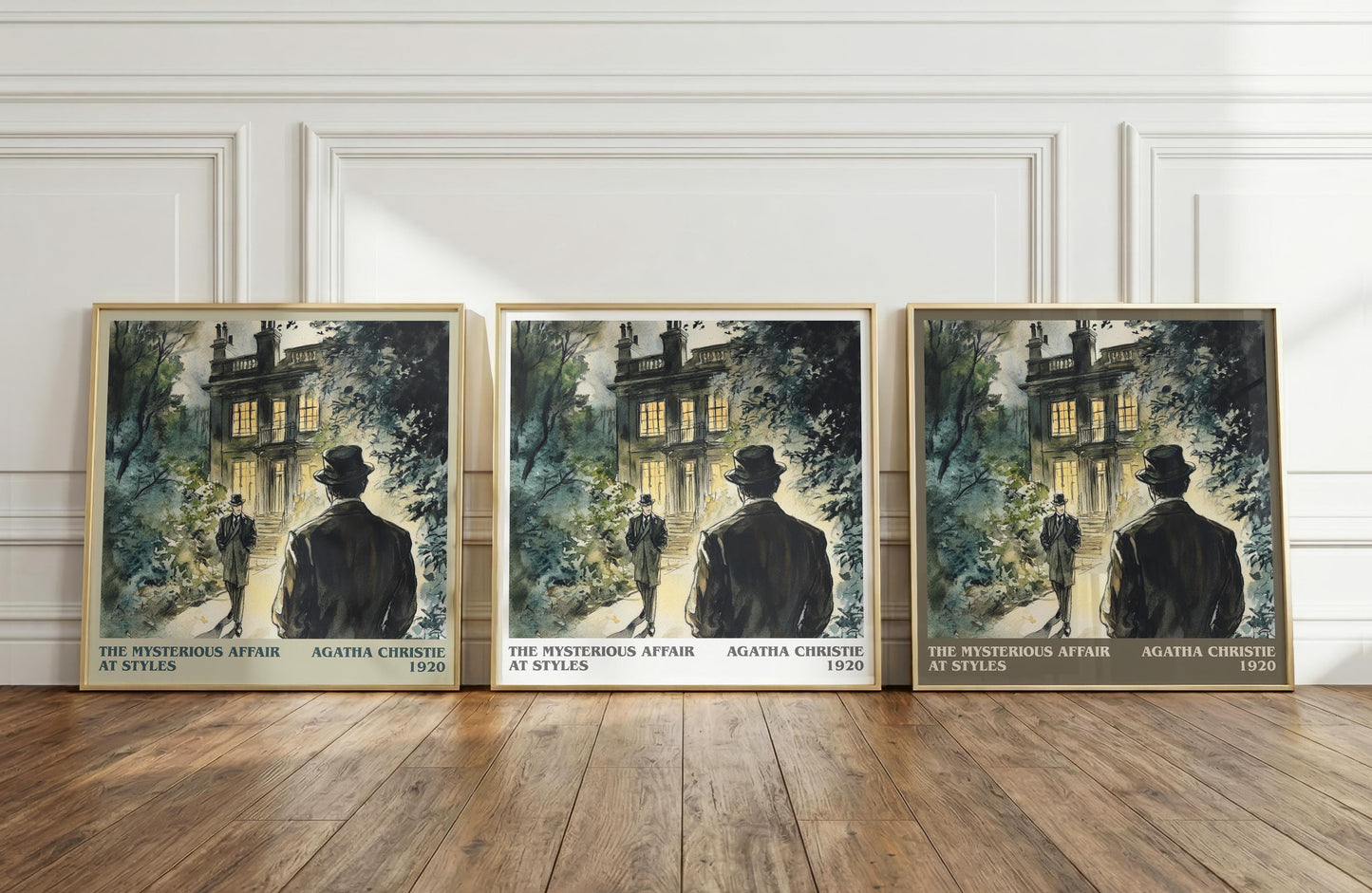 The Mysterious Affair At Styles literary print framed by window – literary home decor
