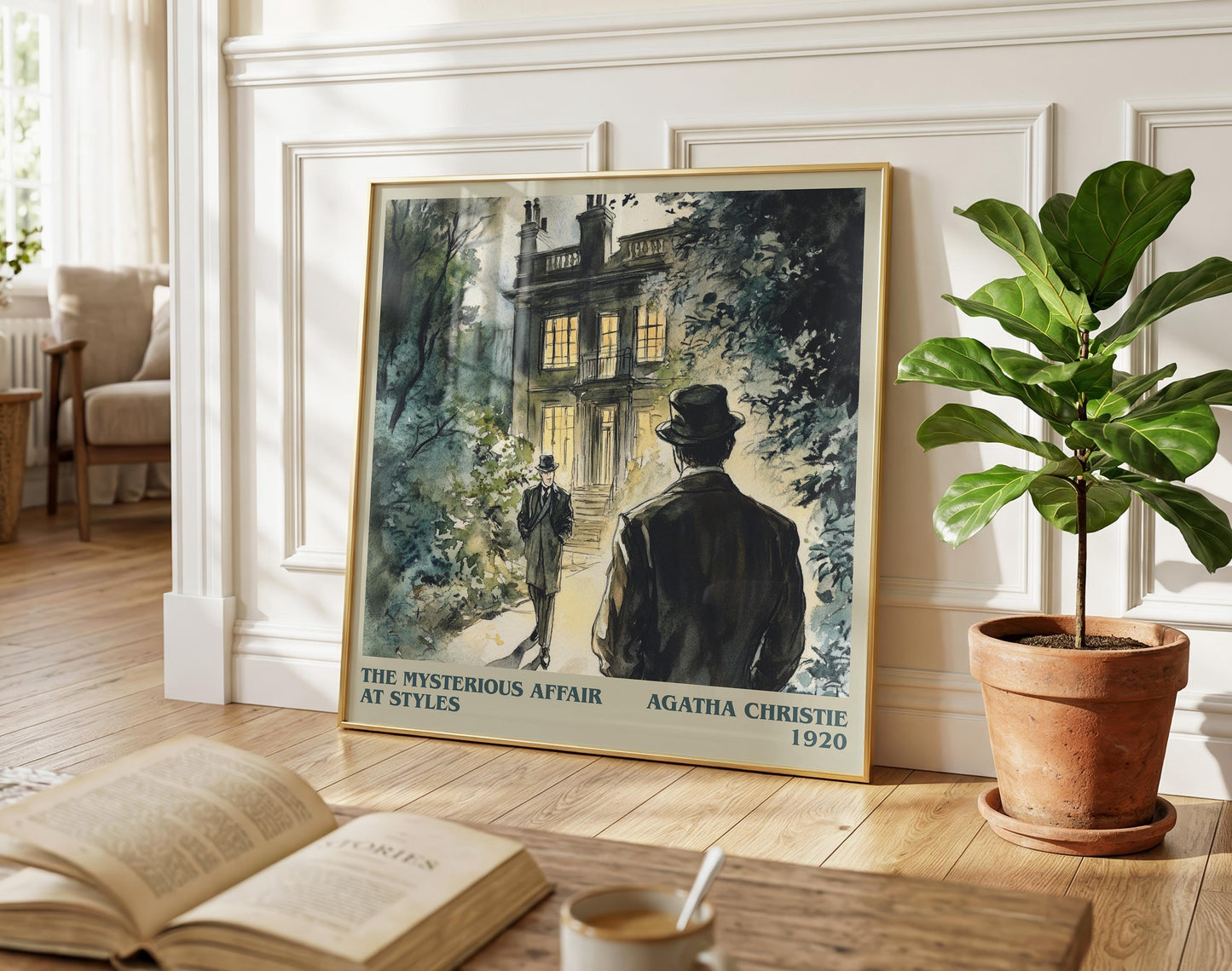 The Mysterious Affair At Styles literary poster paired in gallery wall – literary art prints