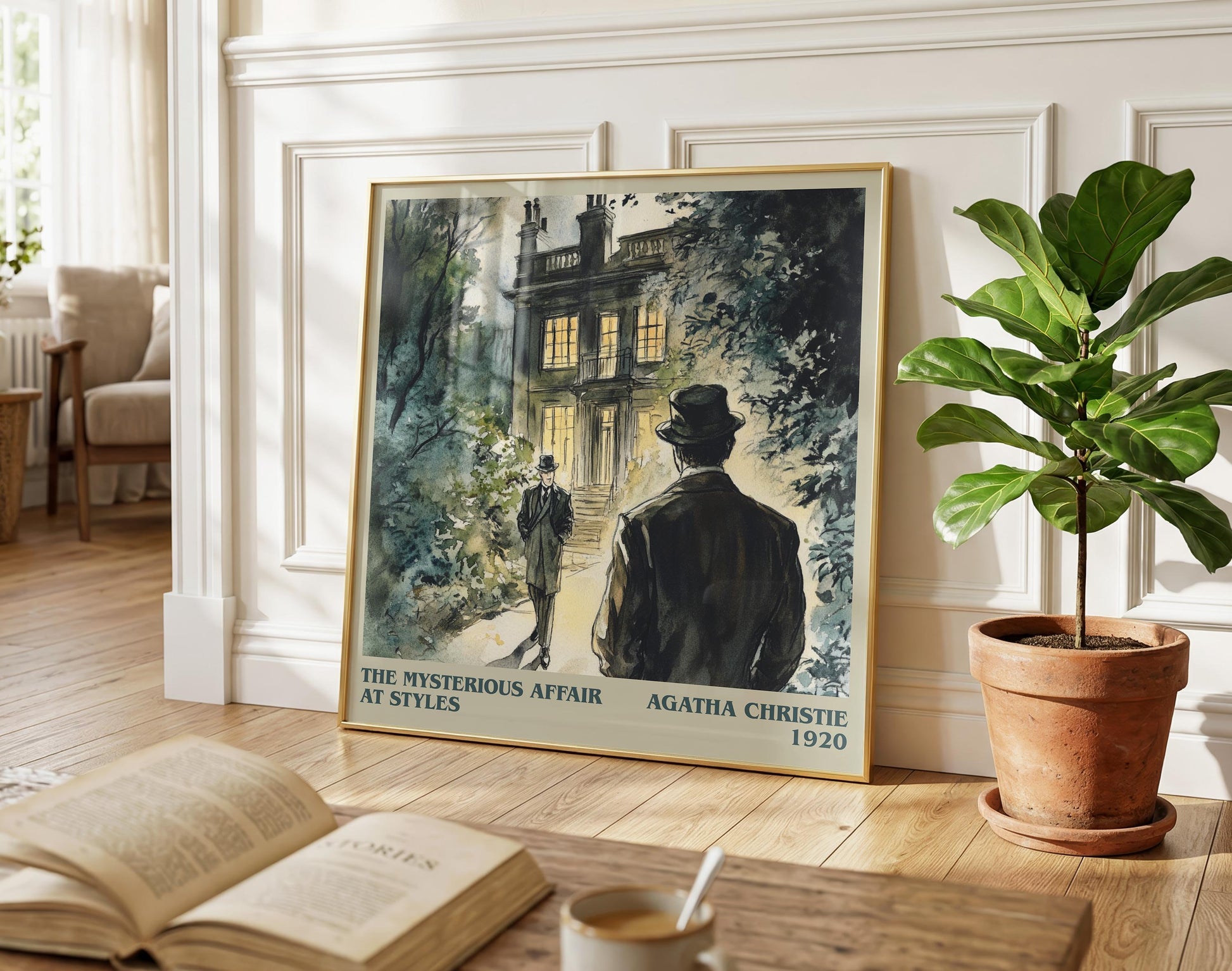 The Mysterious Affair At Styles literary poster paired in gallery wall – literary art prints