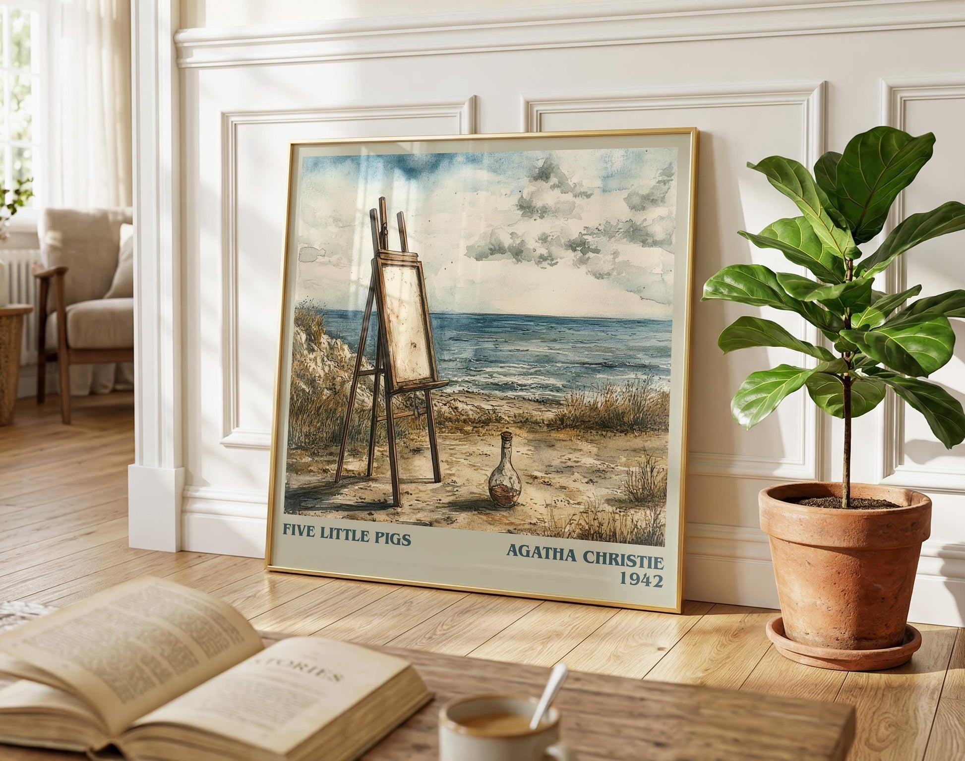 Five Little Pigs literary poster paired in gallery wall – literary art prints