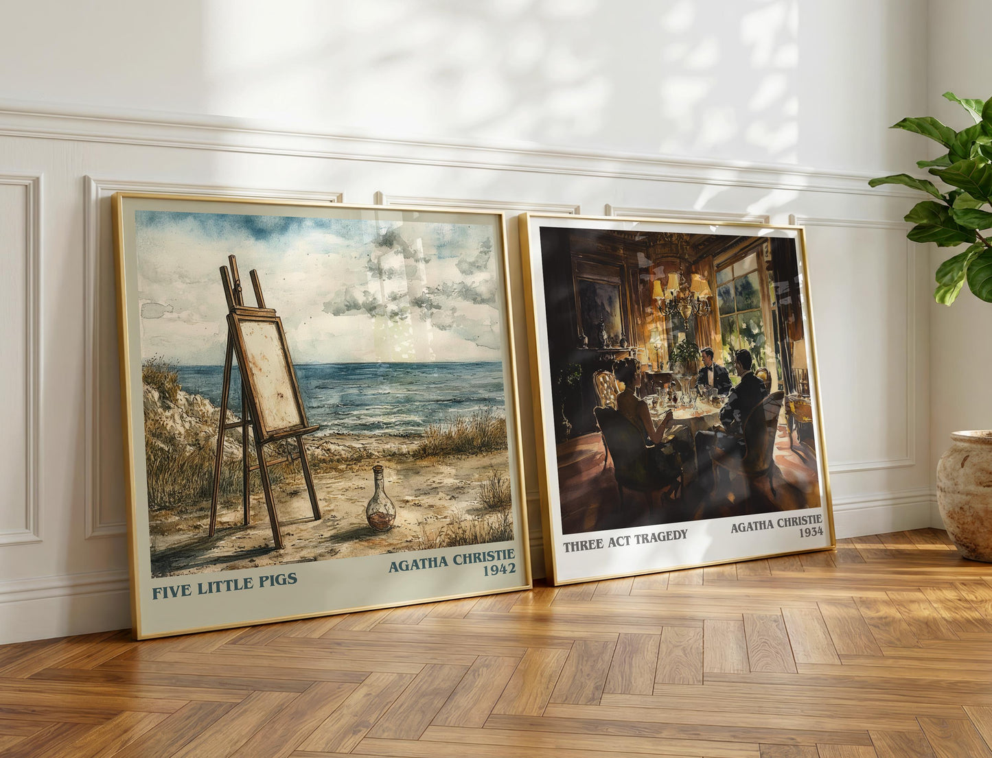 Five Little Pigs book poster packaging – museum-quality print rolled in protective tube