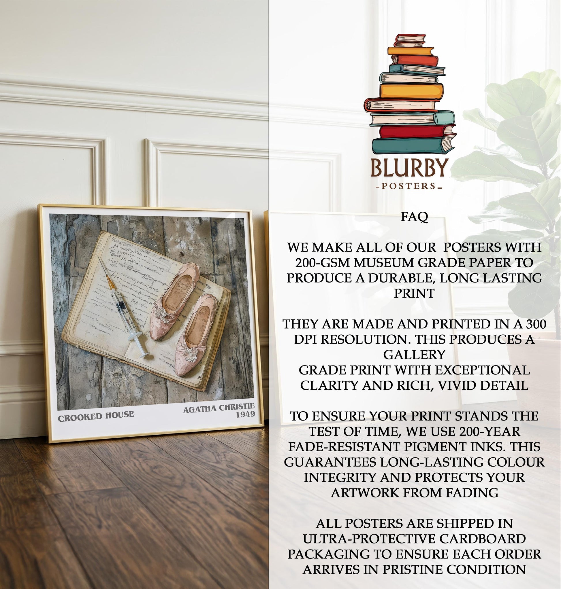 Crooked House by Agatha Christie | Book Poster | Literary Art Gift For Book Lover | Novel Inspired Wall Art | Free Delivery