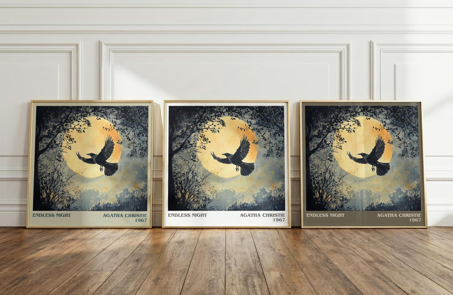Endless Night literary print framed by window – literary home decor