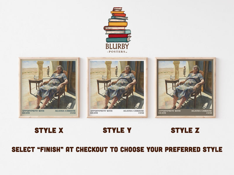 Appointment with Death literary art print colour and style options – Agatha Christie book art