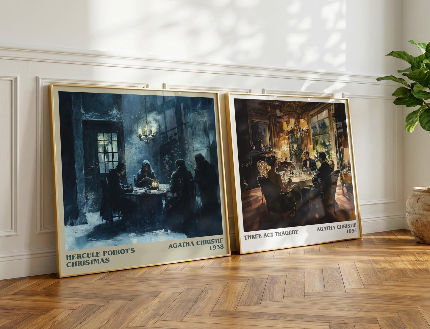 Hercule Poirot's Christmas book poster packaging – museum-quality print rolled in protective tube