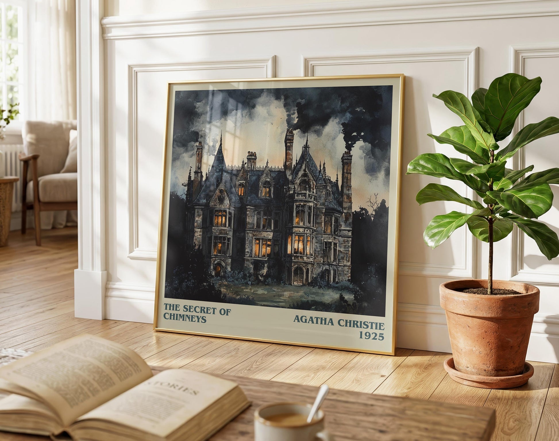Death in the Clouds literary poster paired in gallery wall – literary art prints