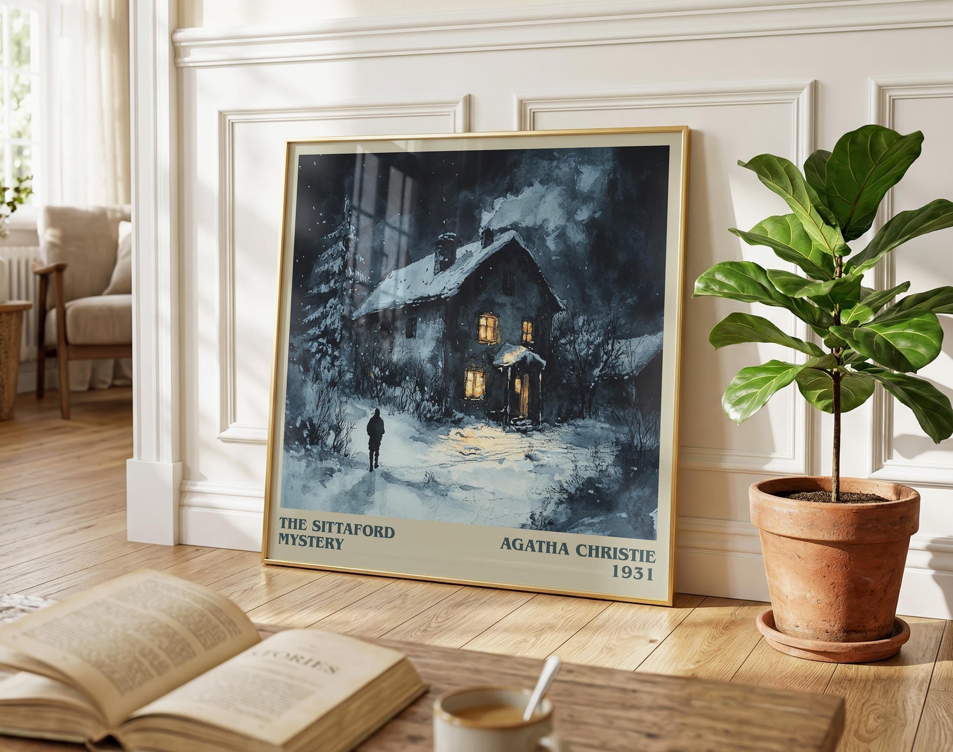 The Sittaford Mystery literary poster paired in gallery wall – literary art prints