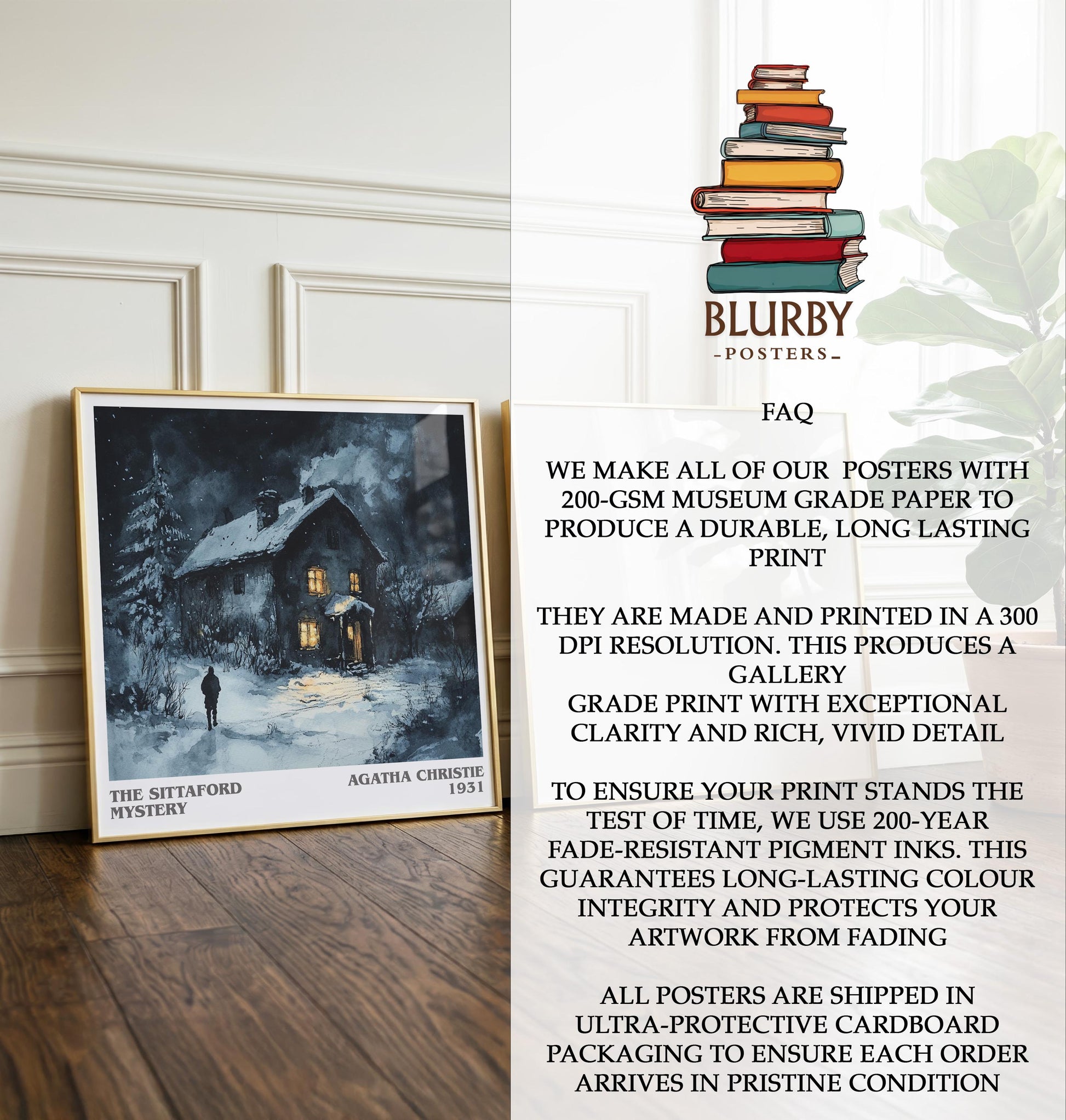 The Sittaford Mystery by Agatha Christie | Book Poster | Literary Art Gift For Book Lover | Novel Inspired Wall Art | Free Delivery