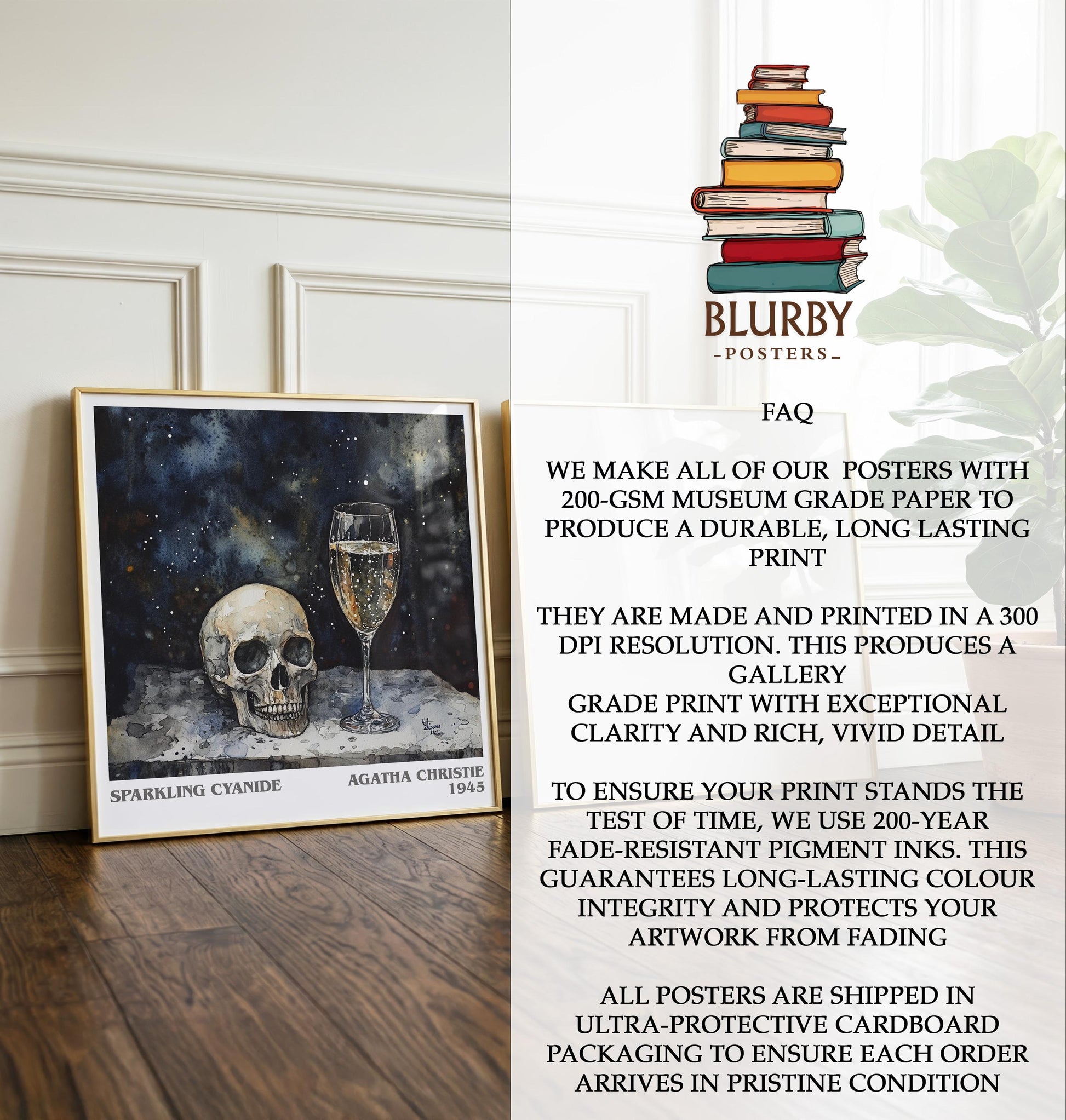 Sparkling Cyanide by Agatha Christie | Book Poster | Literary Art Gift For Book Lover | Novel Inspired Wall Art | Free Delivery