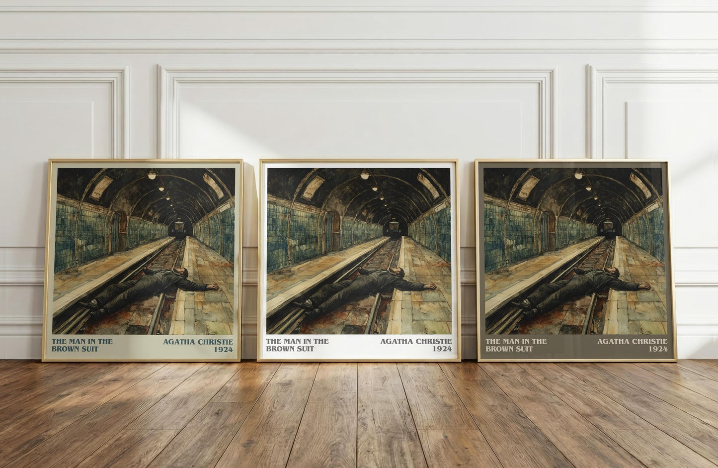 The Man in the Brown Suit literary print framed by window – literary home decor