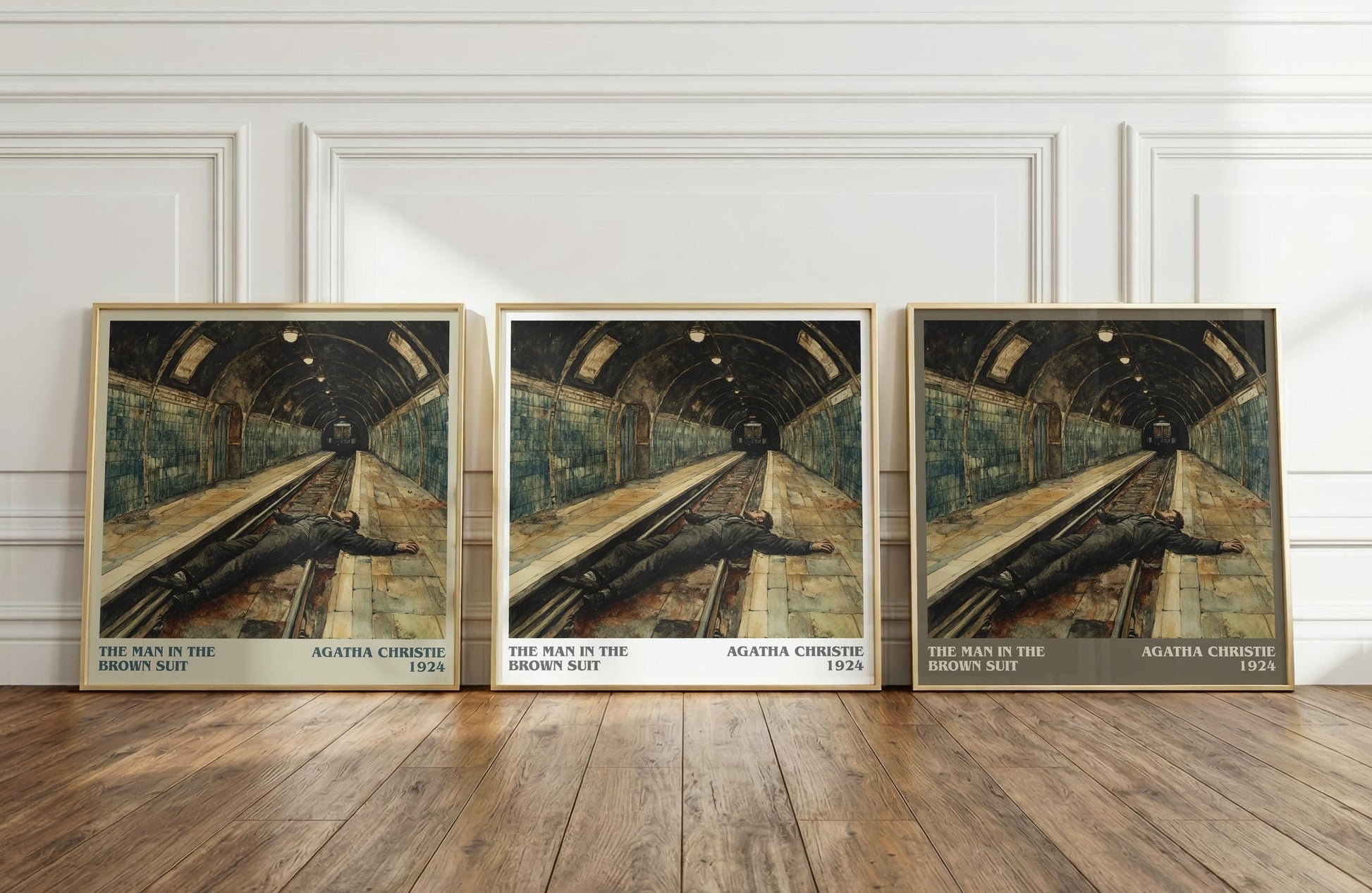The Man in the Brown Suit literary print framed by window – literary home decor