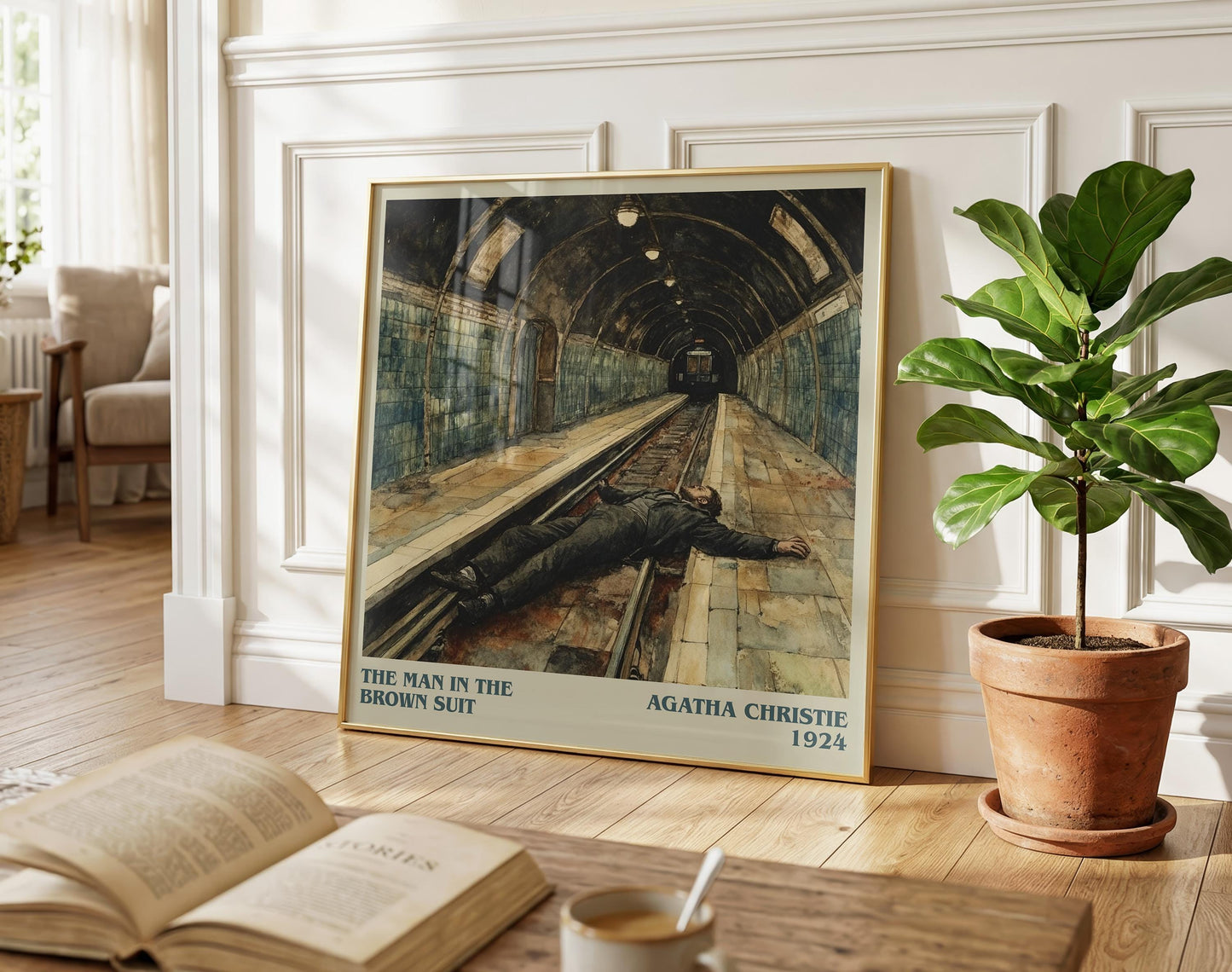 The Man in the Brown Suit literary poster paired in gallery wall – literary art prints