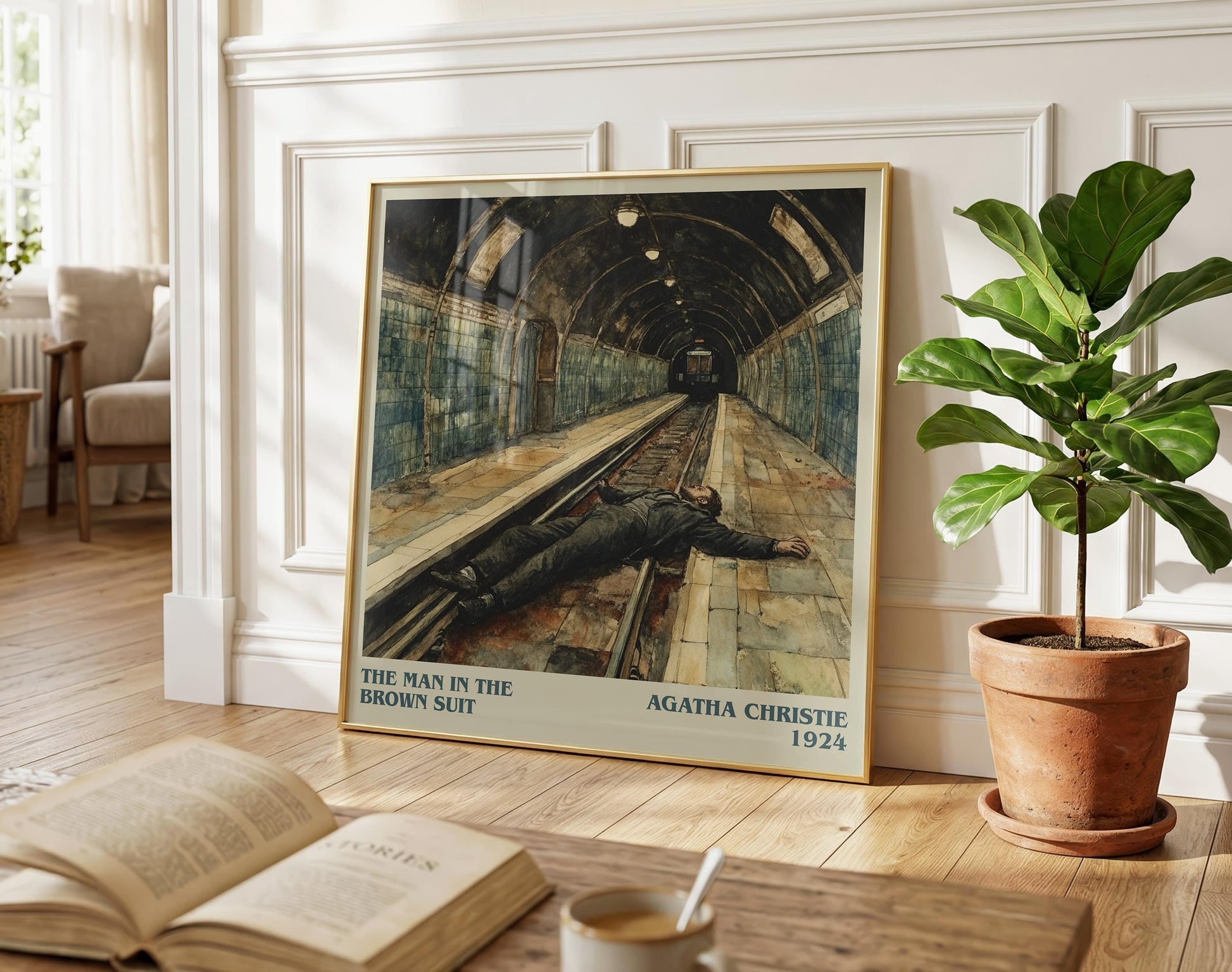 The Man in the Brown Suit literary poster paired in gallery wall – literary art prints