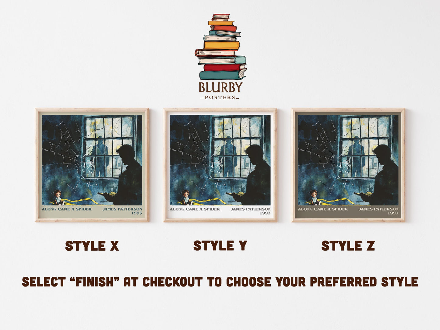 Along Came a Spider literary art print colour and style options – James Patterson book art