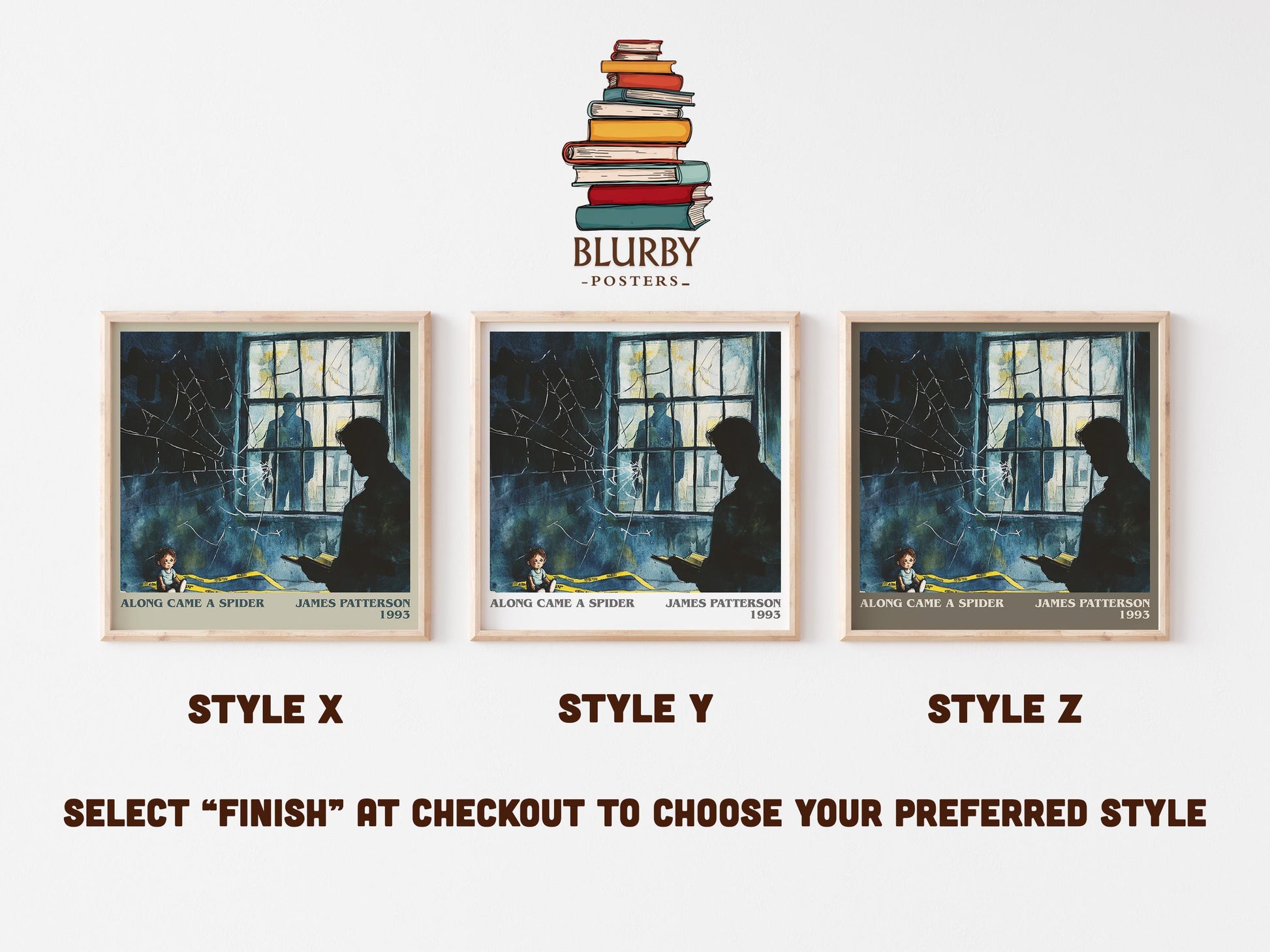Along Came a Spider literary art print colour and style options – James Patterson book art