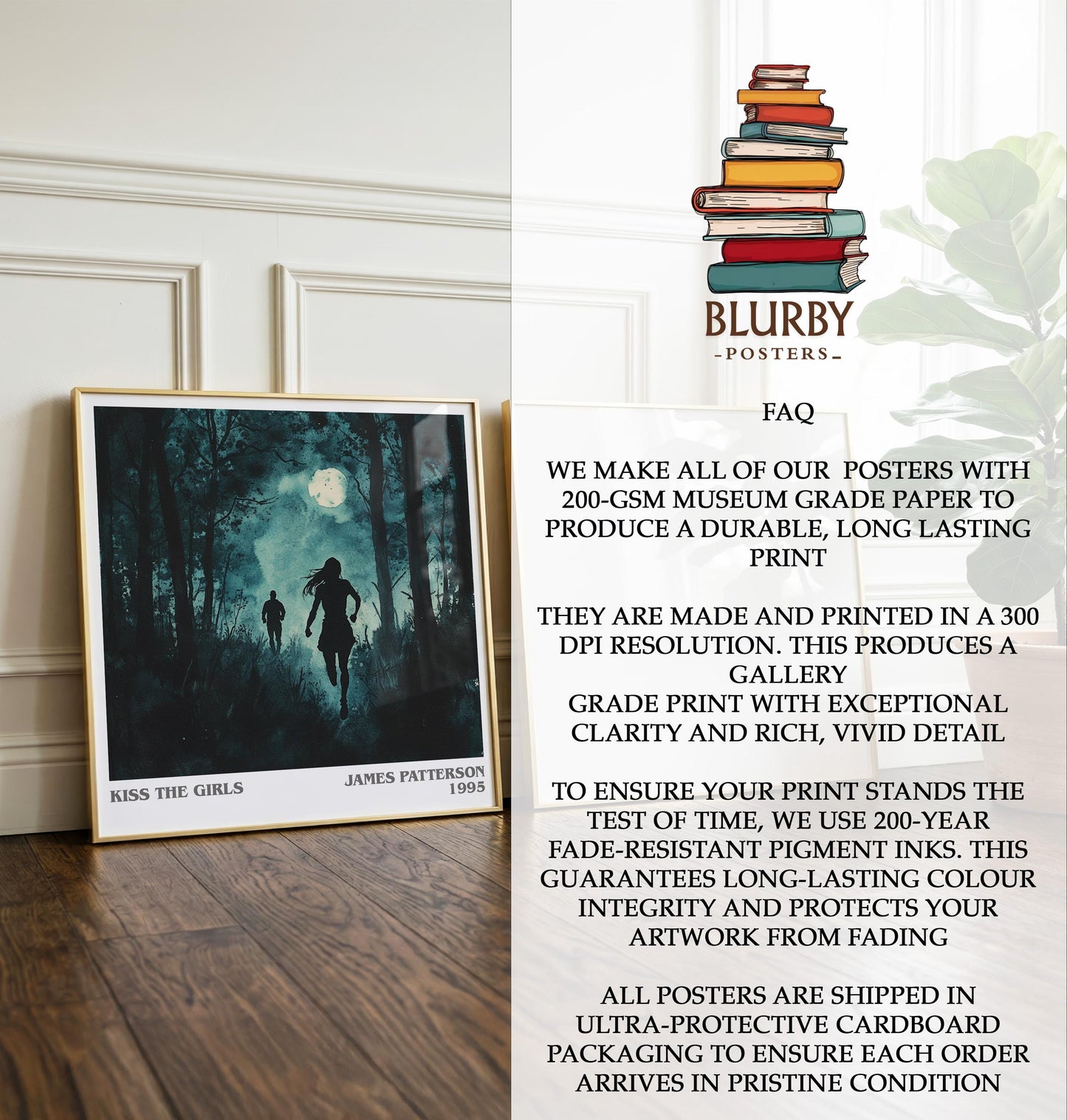 Kiss The Girls by James Patterson | Book Poster | Literary Art Gift For Book Lover | Novel Inspired Wall Art | Free Delivery