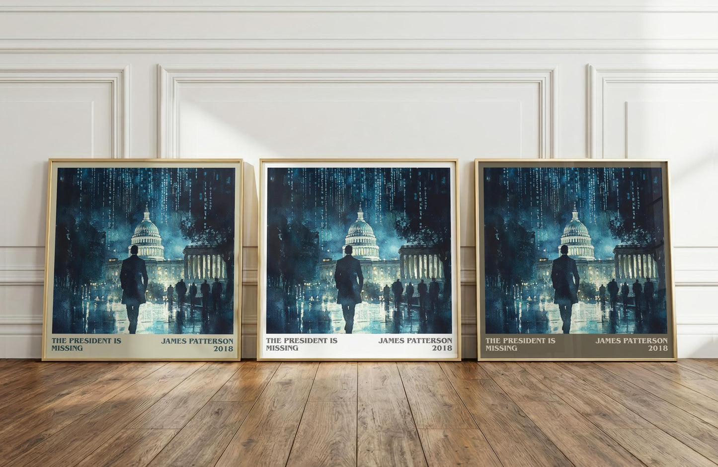 The President Is Missing literary print framed by window – literary home decor