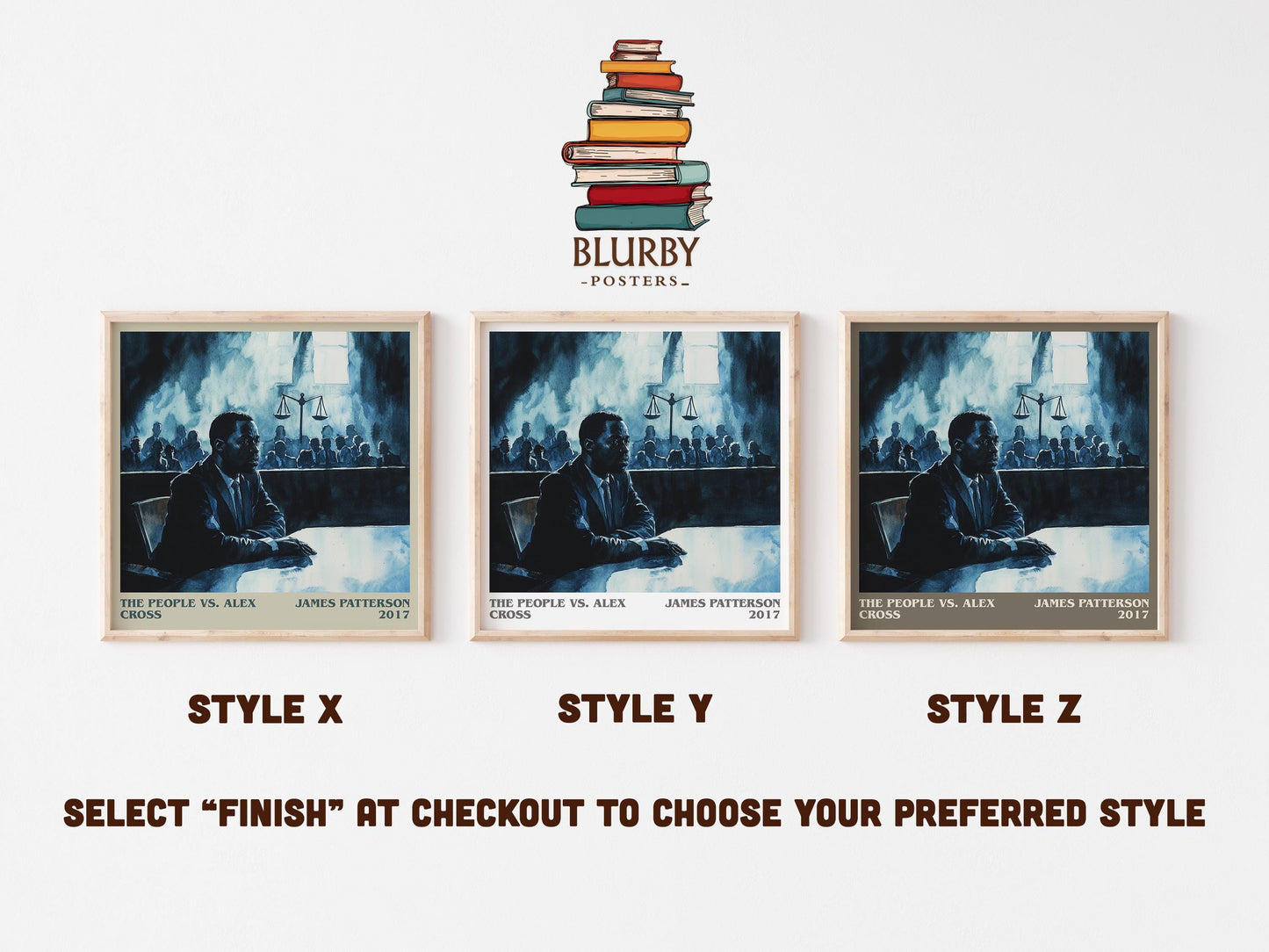 The People Vs. Alex Cross literary art print colour and style options – James Patterson book art