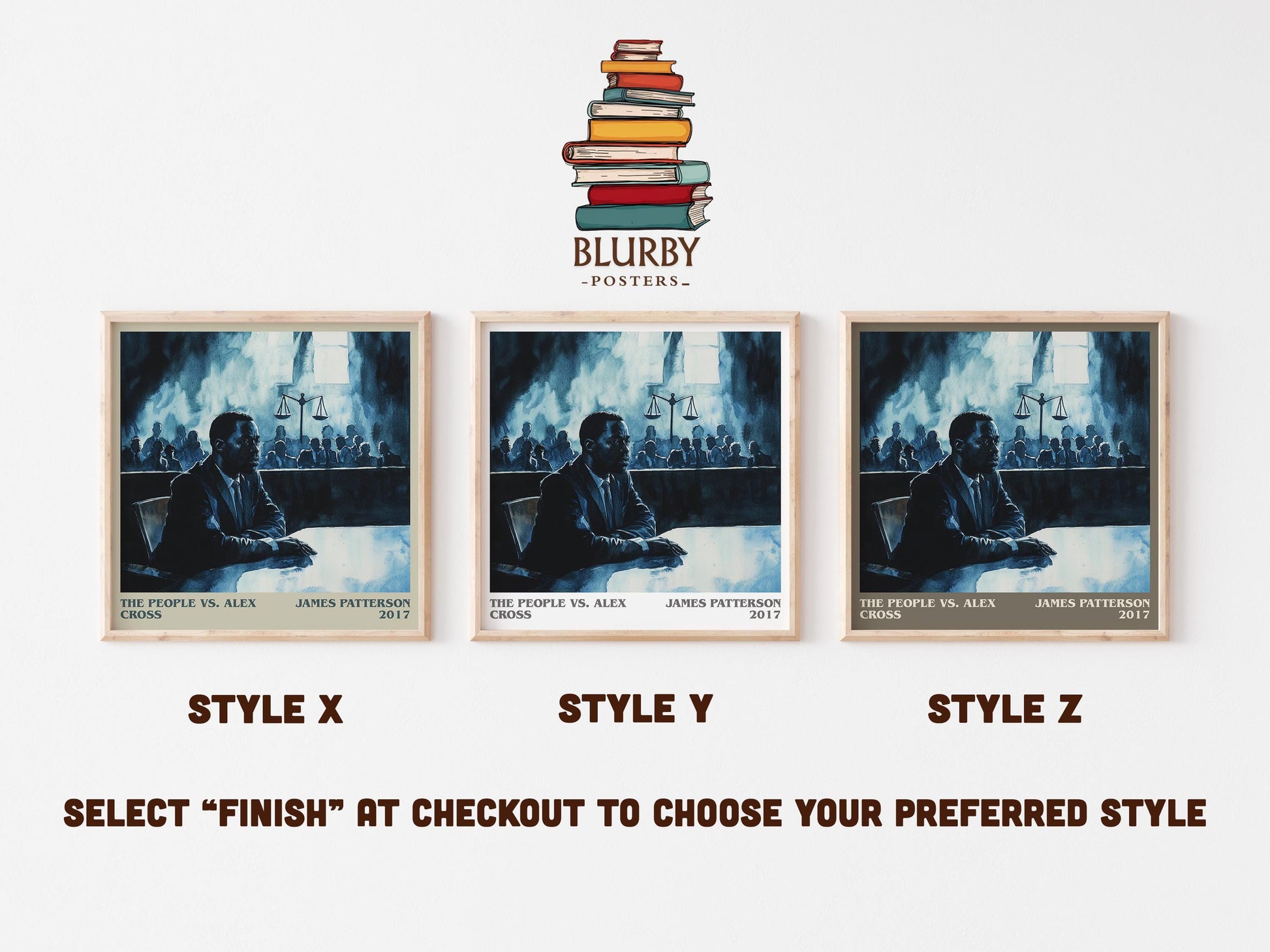The People Vs. Alex Cross literary art print colour and style options – James Patterson book art