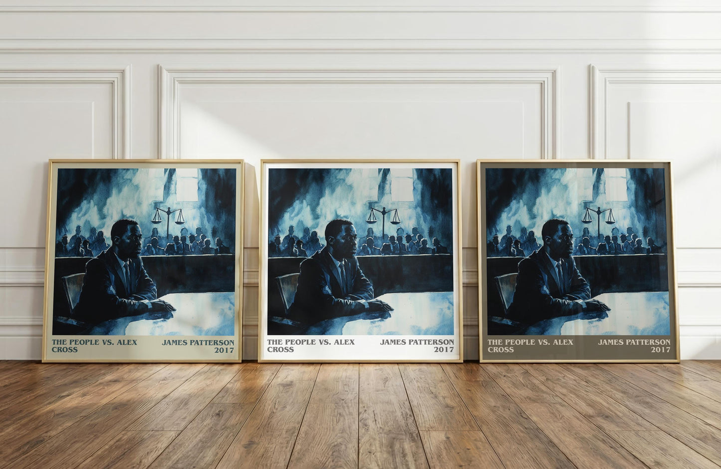 The People Vs. Alex Cross literary print framed by window – literary home decor