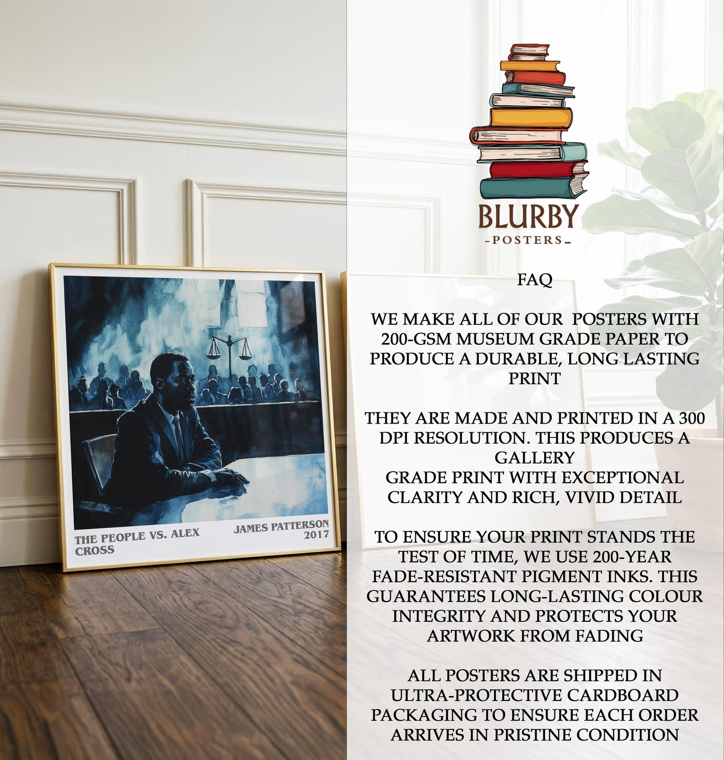 The People Vs. Alex Cross by James Patterson | Book Poster | Literary Art Gift For Book Lover | Novel Inspired Wall Art | Free Delivery