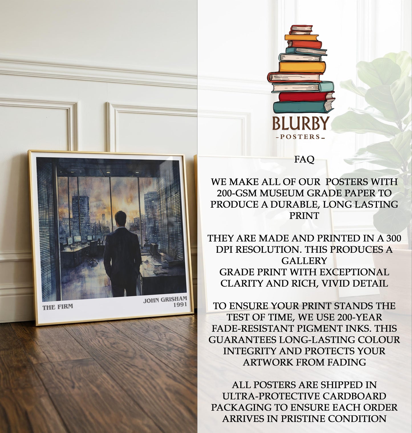 The Firm by John Grisham | Book Poster | Literary Art Gift For Book Lover | Novel Inspired Wall Art | Free Delivery