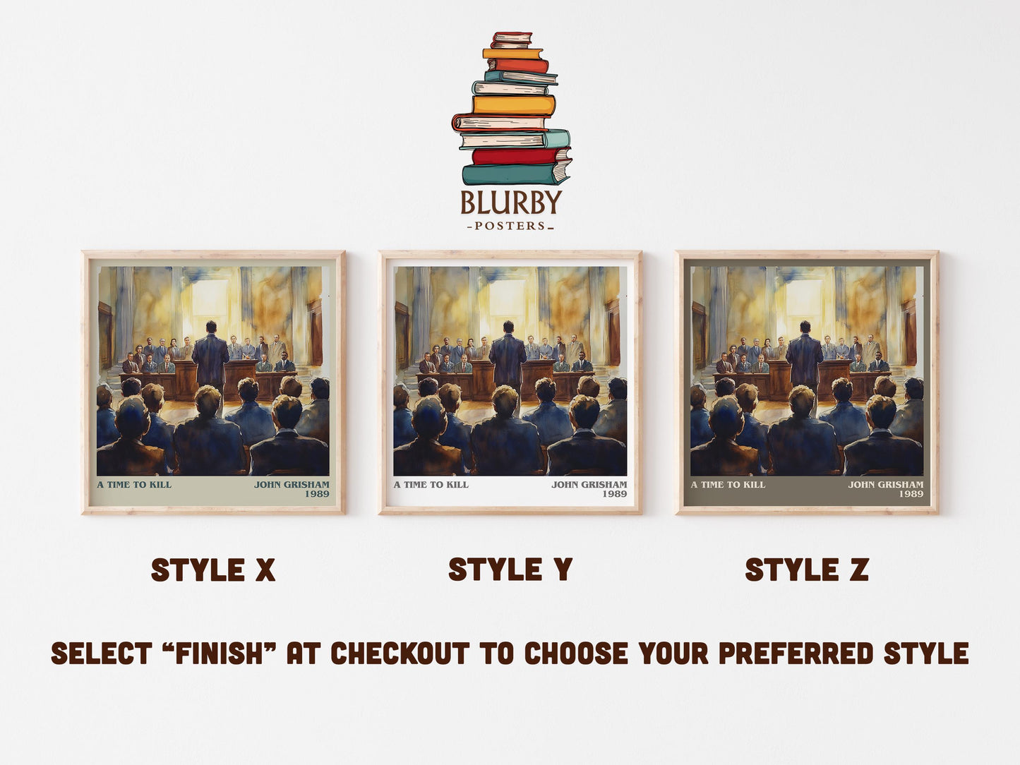 A Time to Kill literary art print colour and style options – John Grisham book art