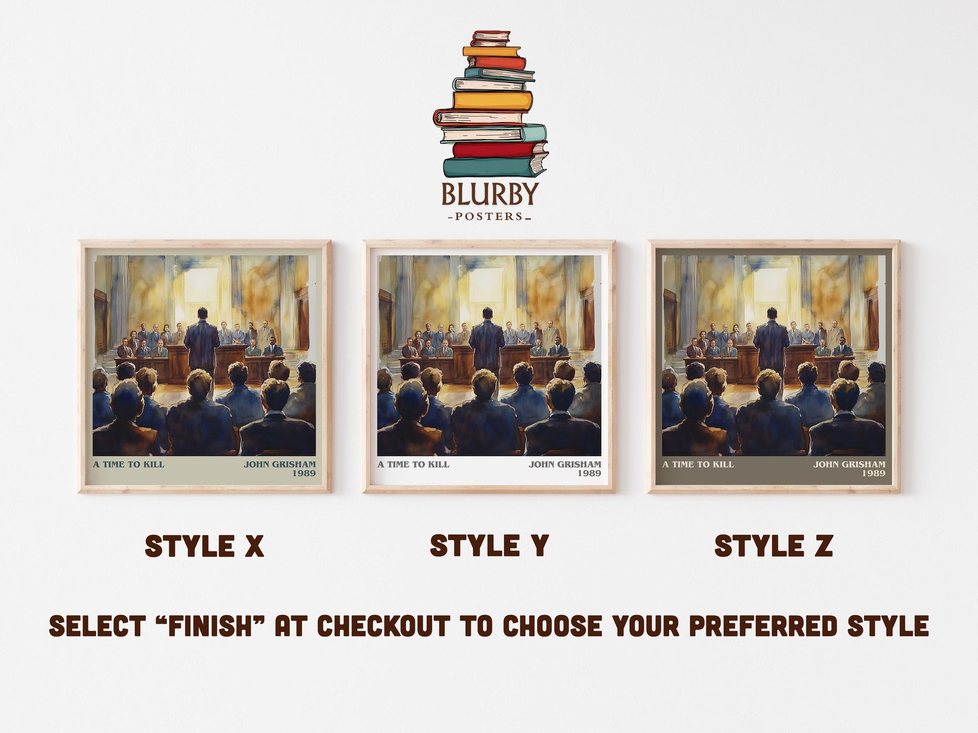 A Time to Kill literary art print colour and style options – John Grisham book art