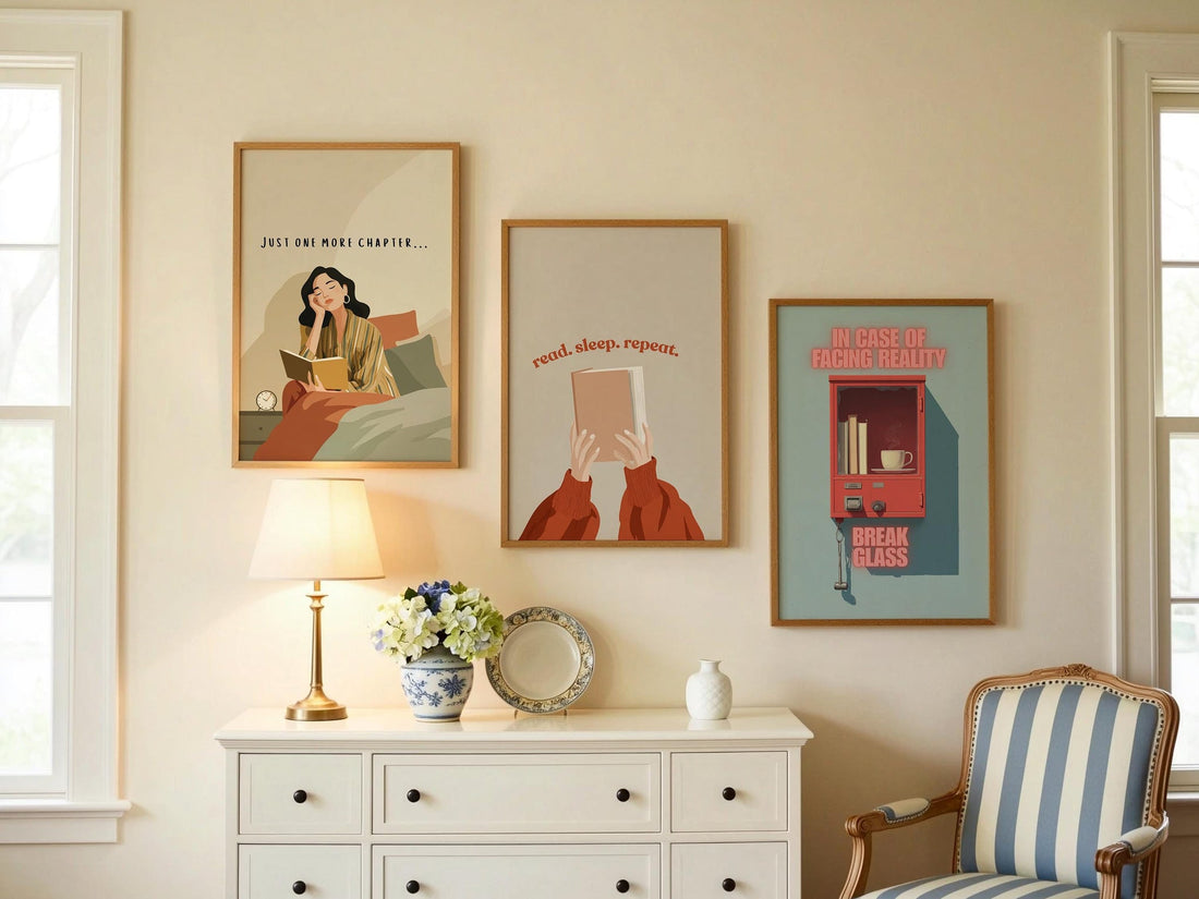 Read Sleep Repeat Cozy Print | Terracotta Book Lover Art | Cozy Wall Decor | Book Lover Gift | Nook Poster | Reader Gift | Aesthetic Art - Book Poster Art Print Decor Bookish (mockup)
