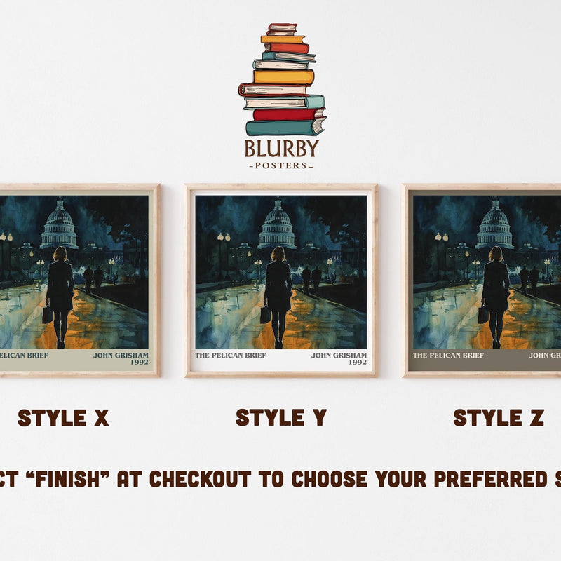 The Pelican Brief literary art print colour and style options – John Grisham book art