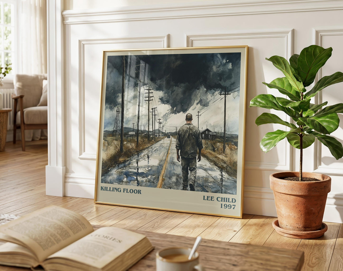 Killing Floor literary poster paired in gallery wall – literary art prints