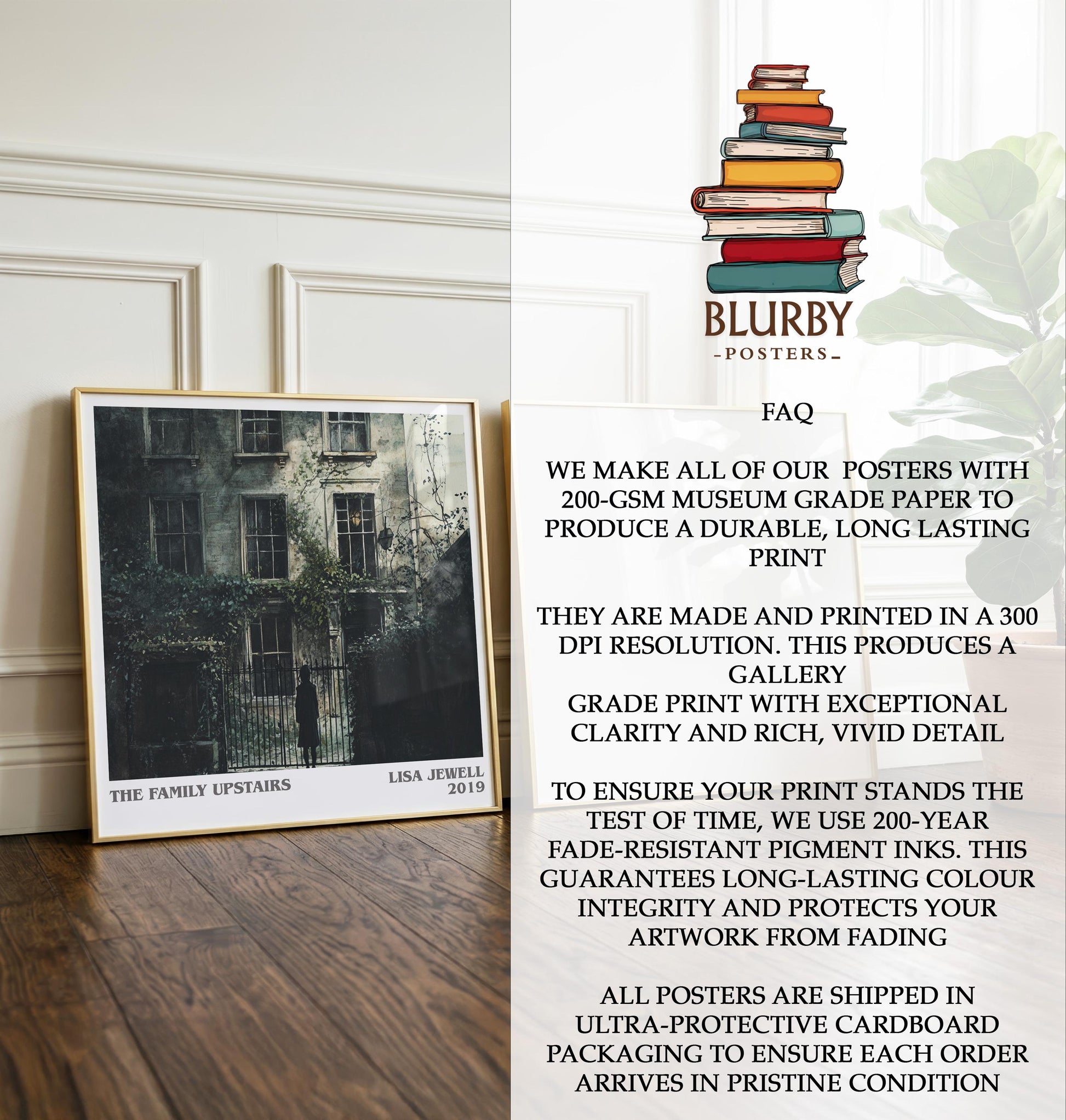 The Family Upstairs by Lisa Jewell | Book Poster | Literary Art Gift For Book Lover | Novel Inspired Wall Art | Free Delivery