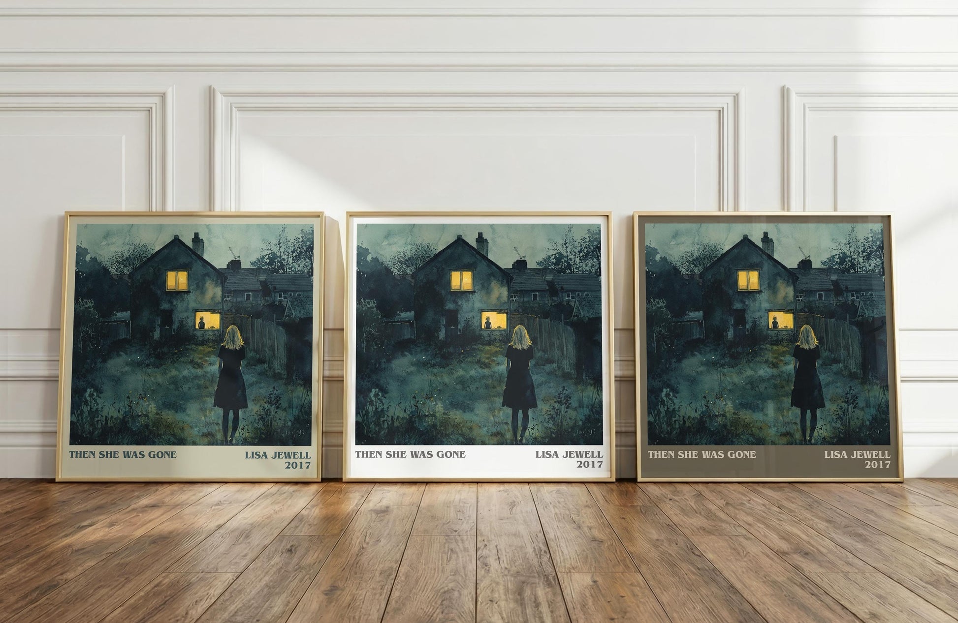 Then She Was Gone literary print framed by window – literary home decor
