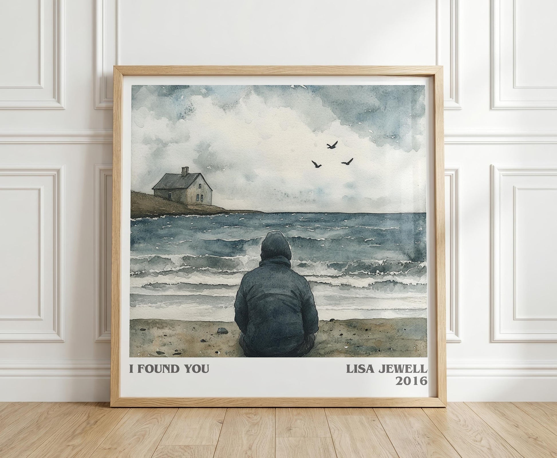 I Found You literary print in frame leaning in hallway – contemporary fiction wall art