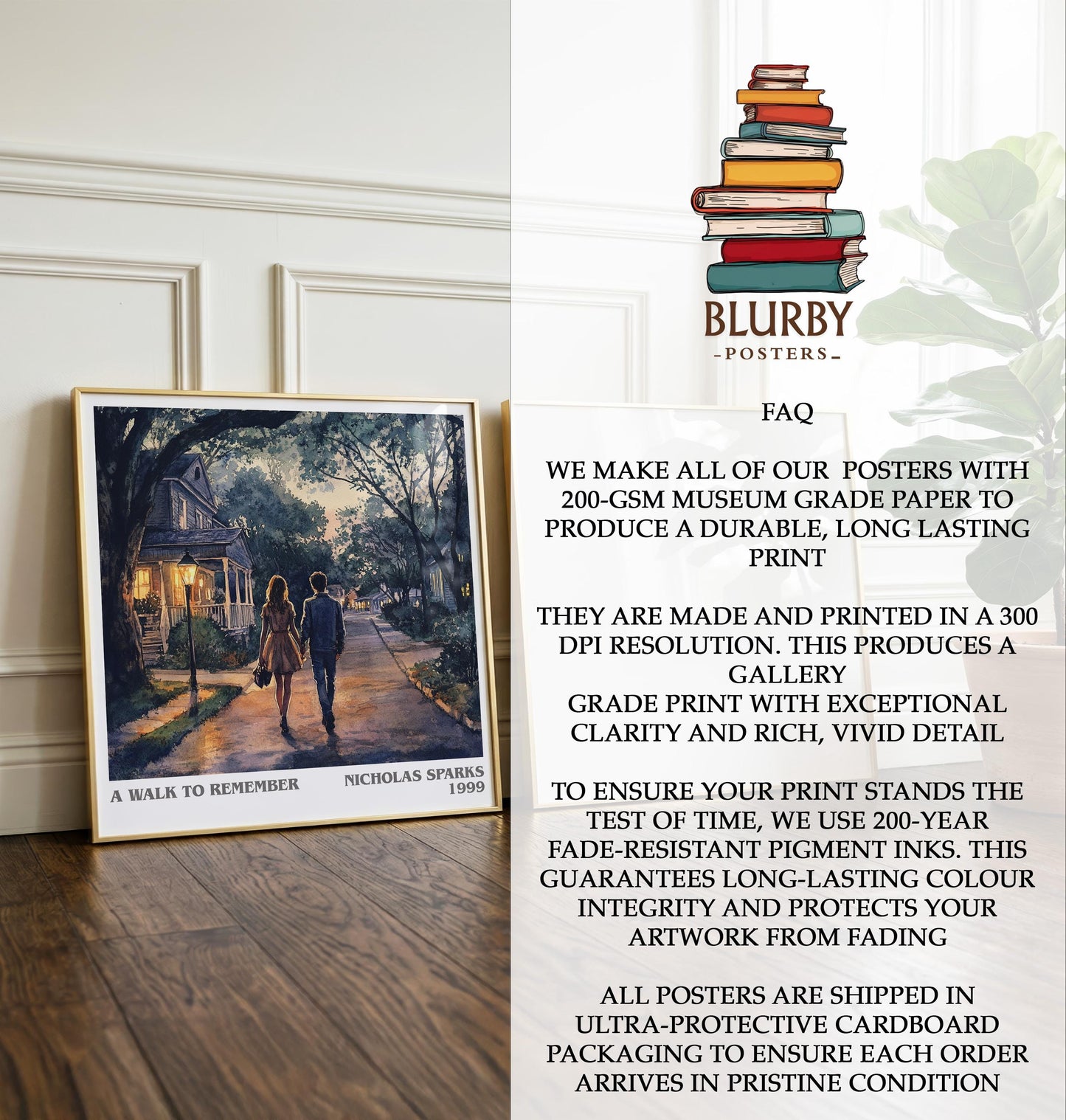 A Walk To Remember by Nicholas Sparks | Book Poster | Literary Art Gift For Book Lover | Novel Inspired Wall Art | Free Delivery