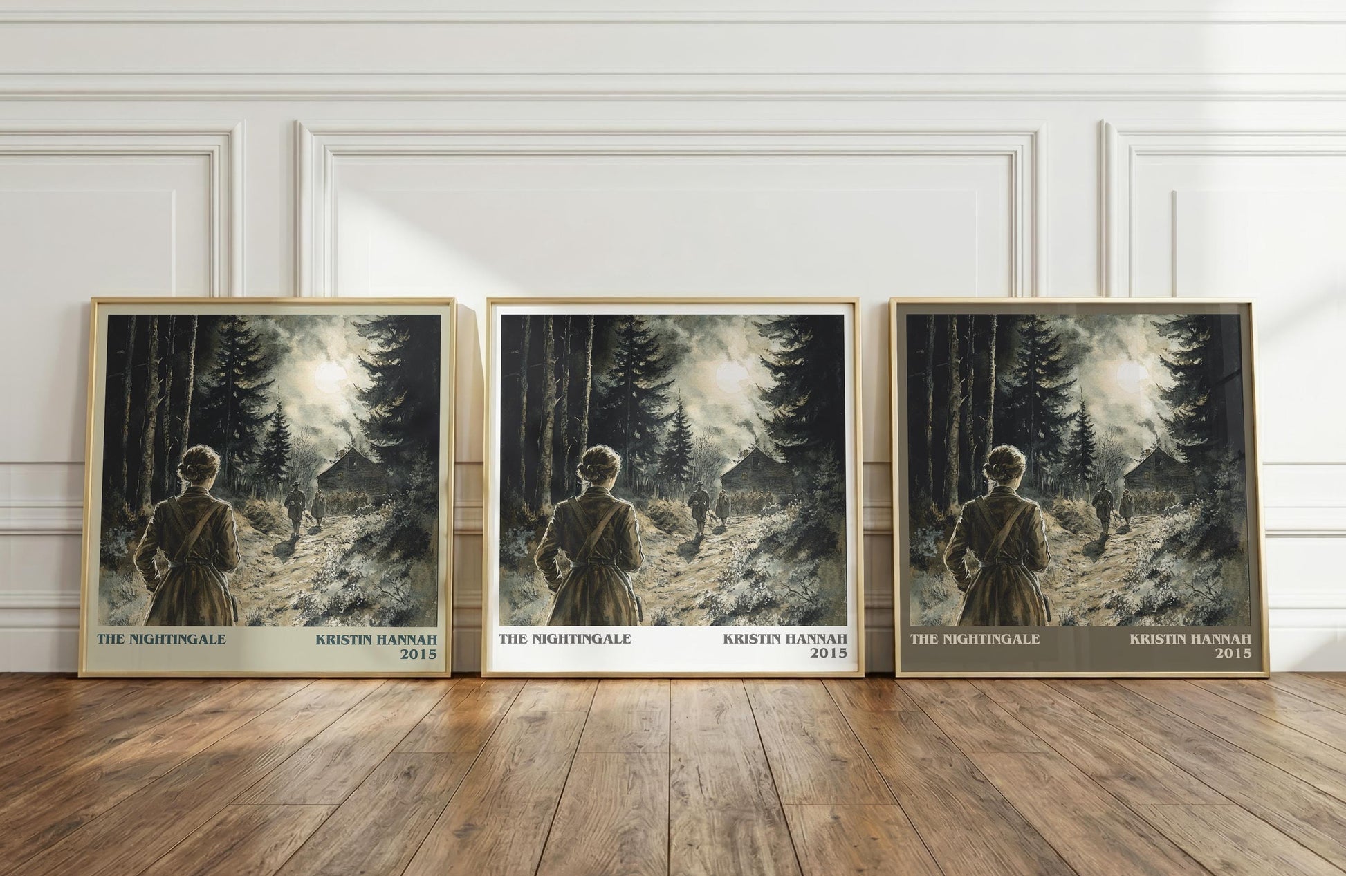 The Nightingale literary print framed by window – literary home decor