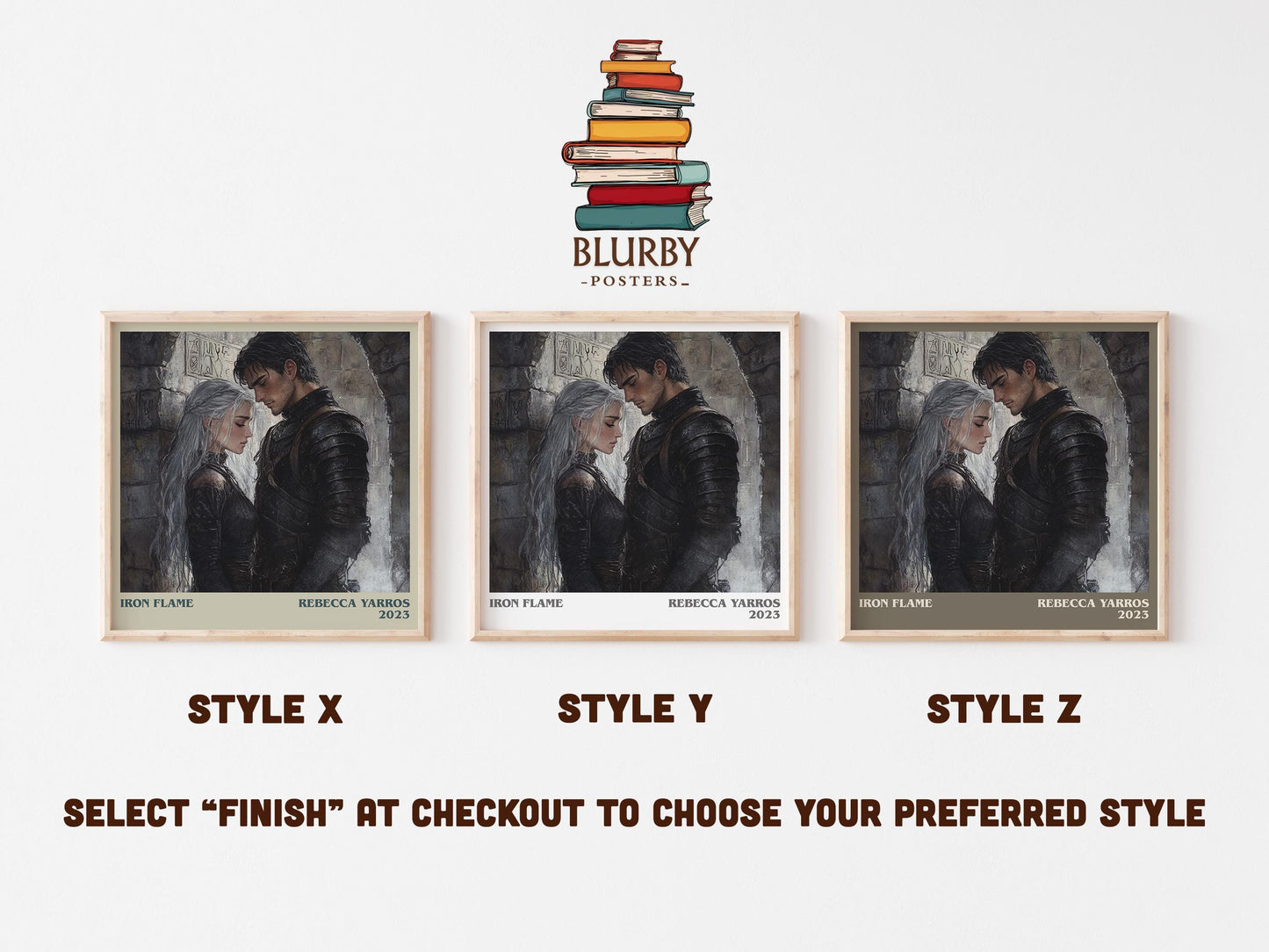 Iron Flame literary art print colour and style options – Rebecca Yarros book art