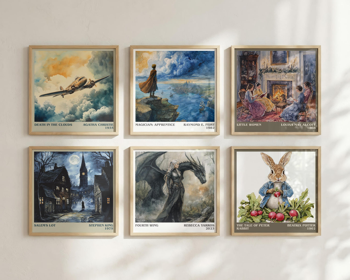 Fourth Wing literary book poster framed on wall – fantasy wall art