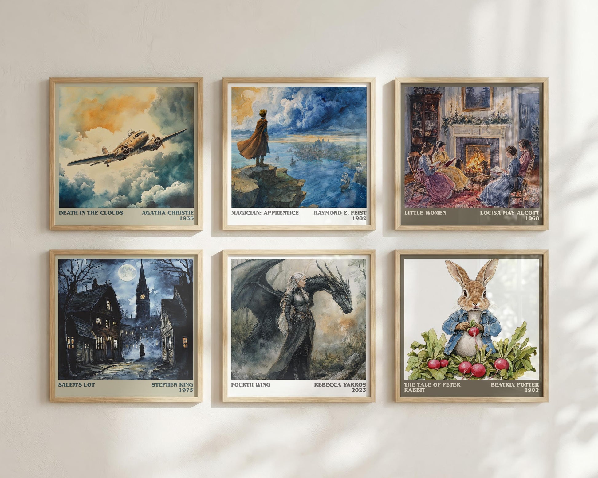 Fourth Wing literary book poster framed on wall – fantasy wall art
