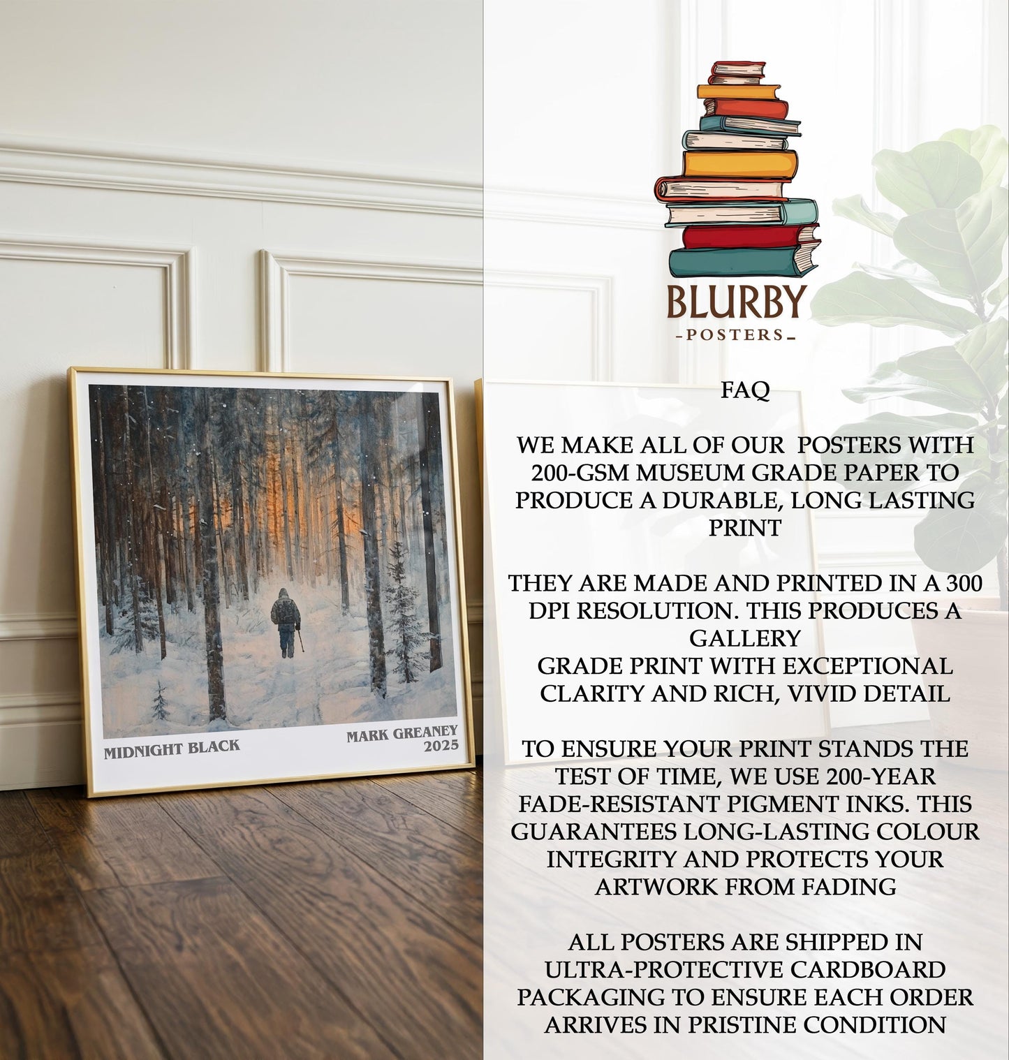 Midnight Black by Mark Greaney | Book Poster | Literary Art Gift For Book Lover | Novel Inspired Wall Art | Free Delivery