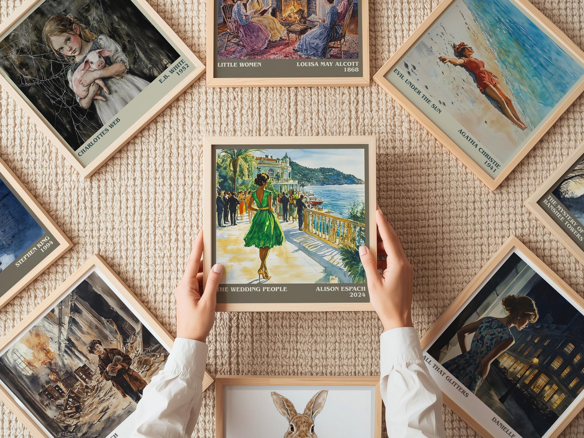 The Wedding People literary print on bookshelf – Alison Espach fan gift