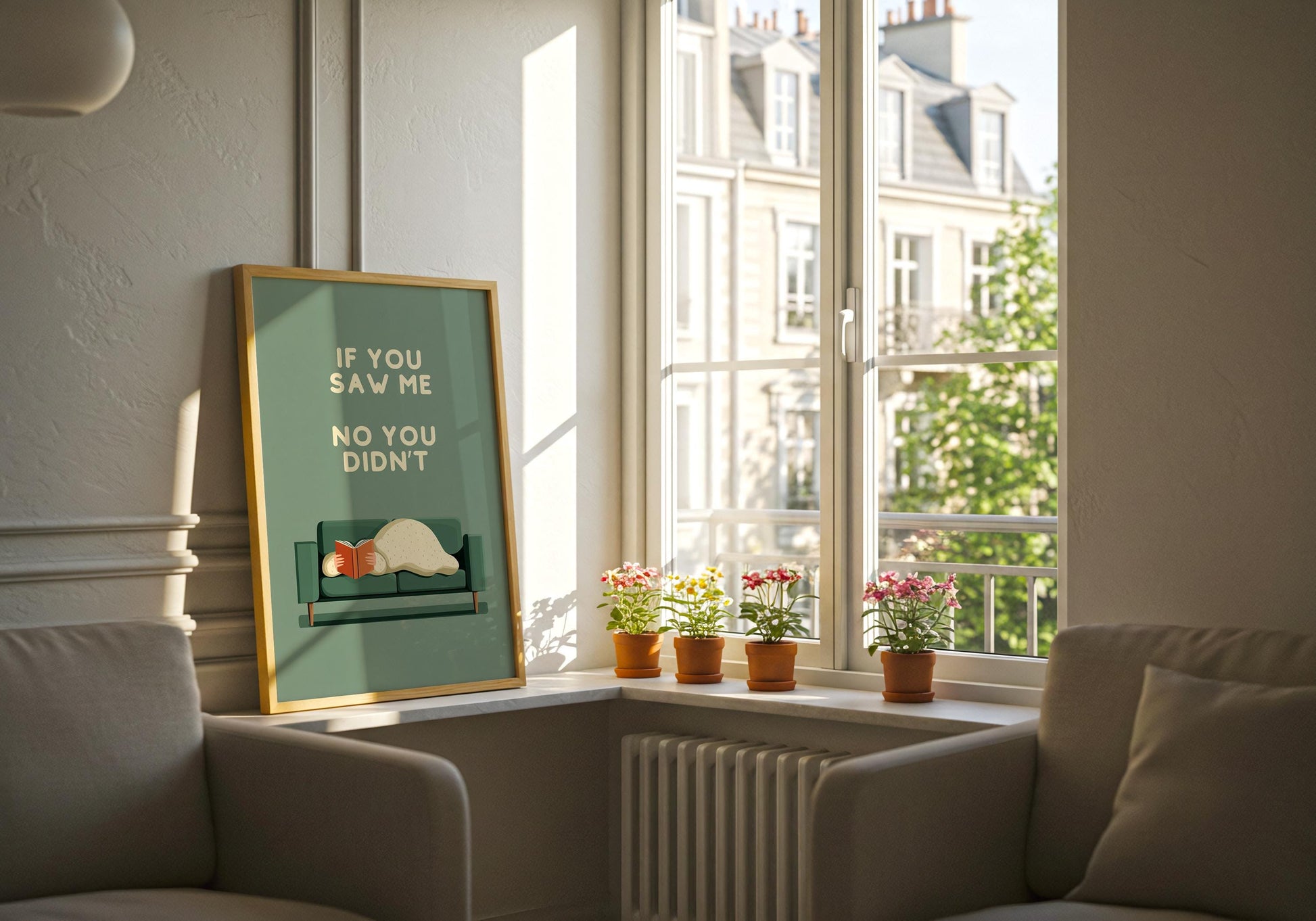If You Saw Me No You Didnt Sofa | Cozy Wall Decor | Book Lover Gift | Nook Poster | Reader Gift | Aesthetic Room Art | Minimalist Home Decor - Book Poster Art Print Decor Bookish