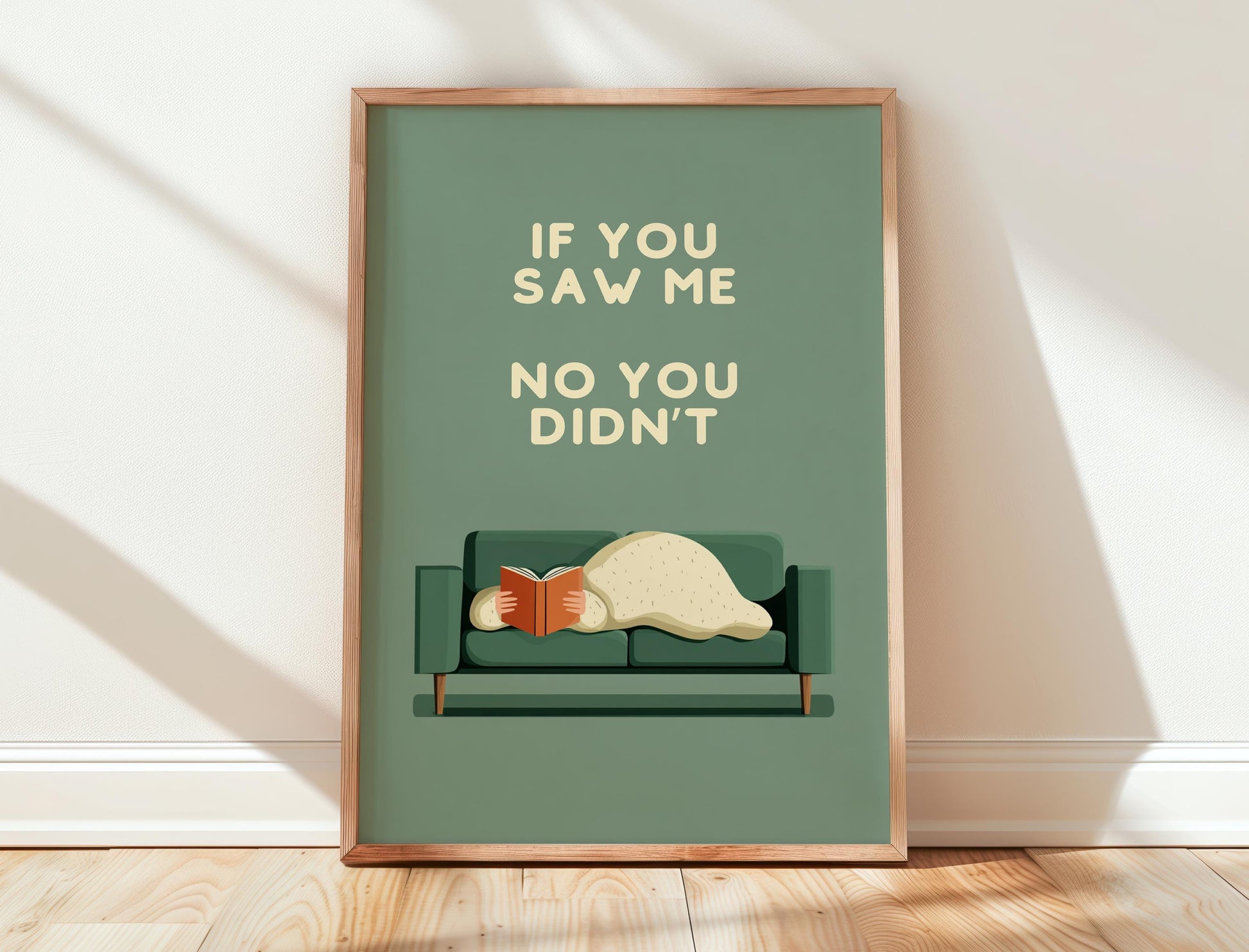 If You Saw Me No You Didnt Sofa | Cozy Wall Decor | Book Lover Gift | Nook Poster | Reader Gift | Aesthetic Room Art | Minimalist Home Decor - Book Poster Art Print Decor Bookish