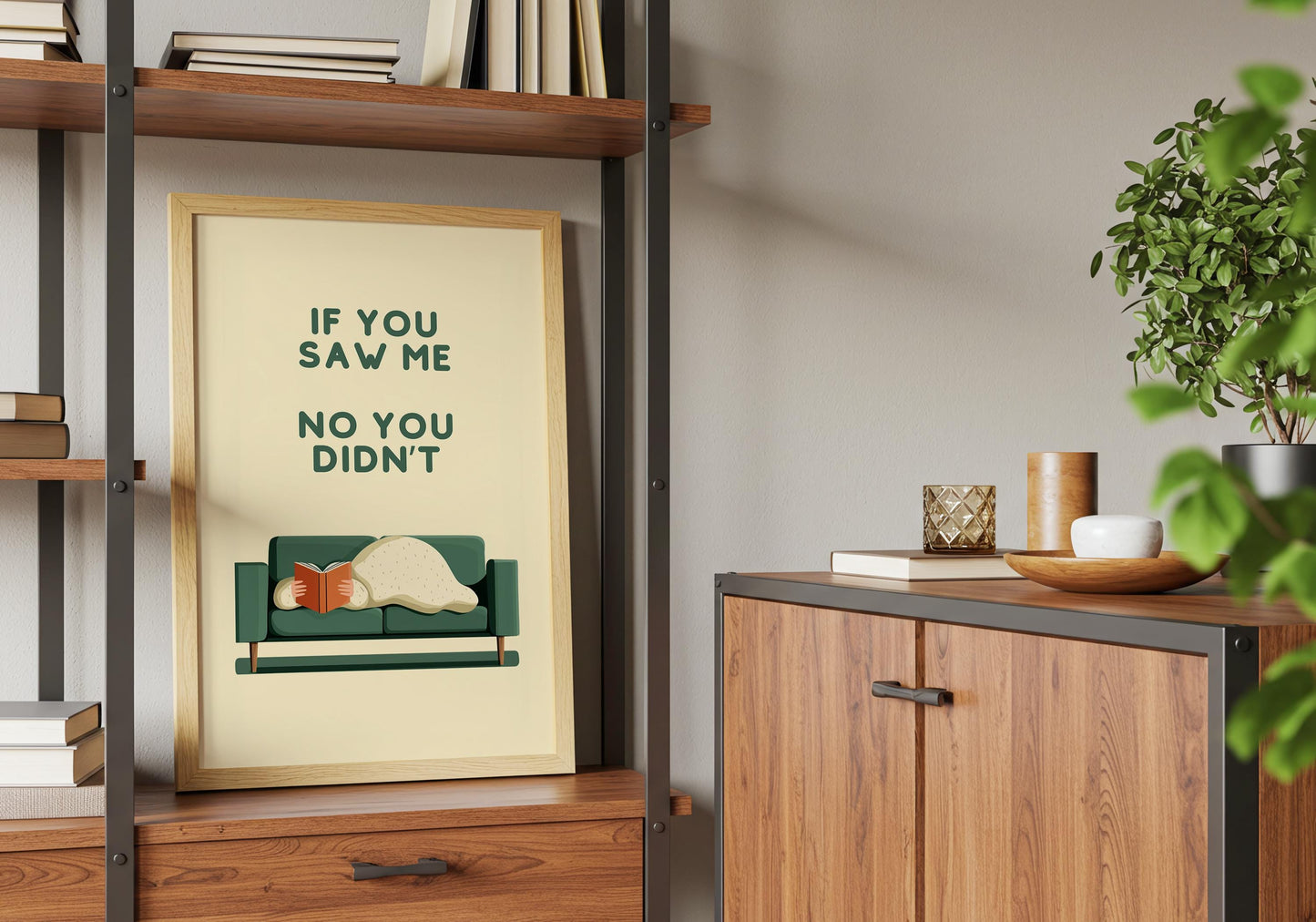 If You Saw Me No You Didnt Sofa | Cozy Wall Decor | Book Lover Gift | Nook Poster | Reader Gift | Aesthetic Room Art | Minimalist Home Decor - Book Poster Art Print Decor Bookish