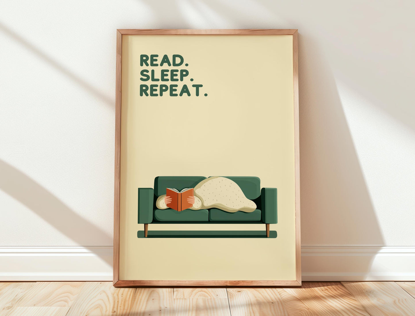 Read Sleep Repeat Print | Cozy Wall Decor | Book Lover Gift | Nook Poster | Reader Present | Aesthetic Room Art | Minimalist Home Decor - Book Poster Art Print Decor Bookish