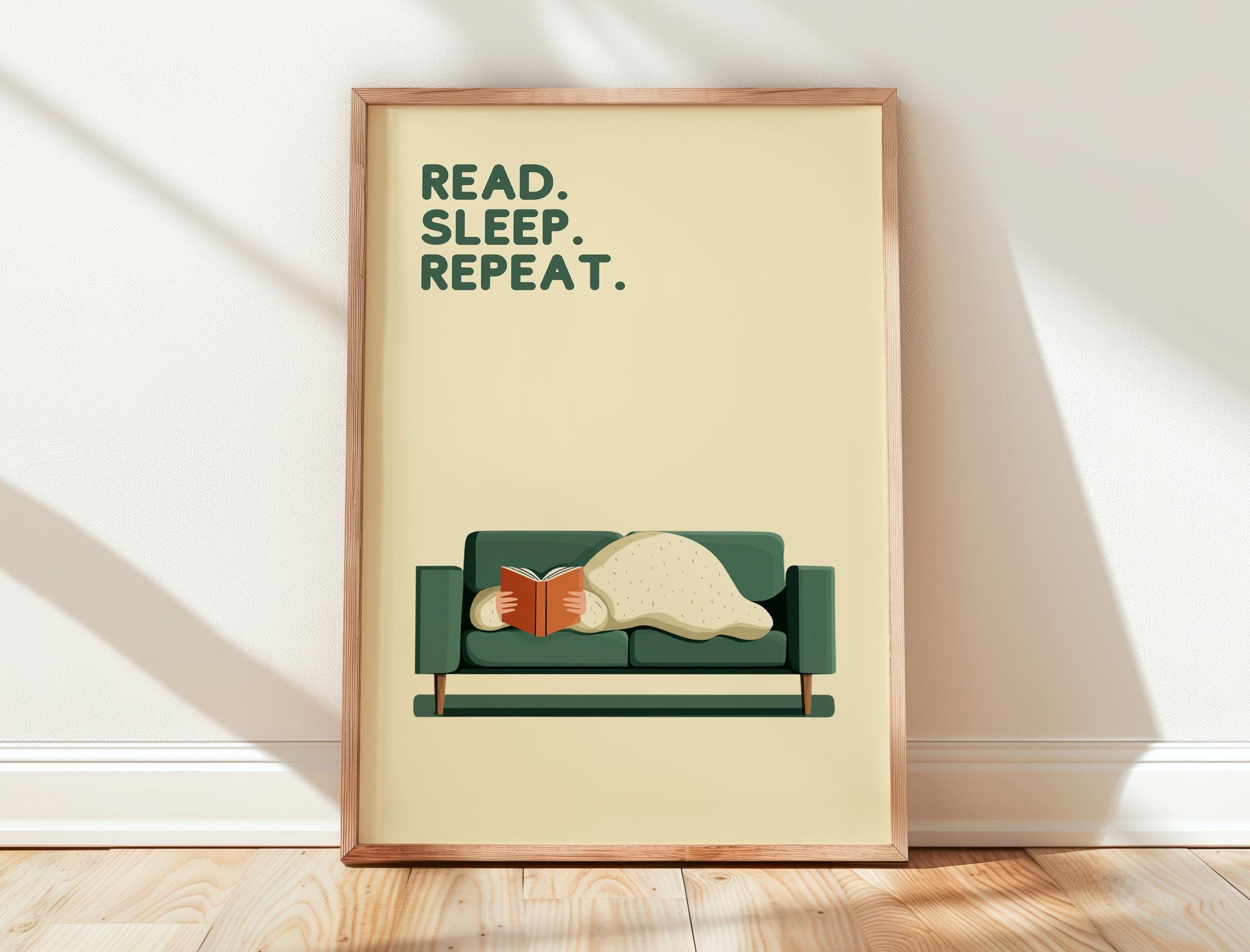 Read Sleep Repeat Print | Cozy Wall Decor | Book Lover Gift | Nook Poster | Reader Present | Aesthetic Room Art | Minimalist Home Decor - Book Poster Art Print Decor Bookish