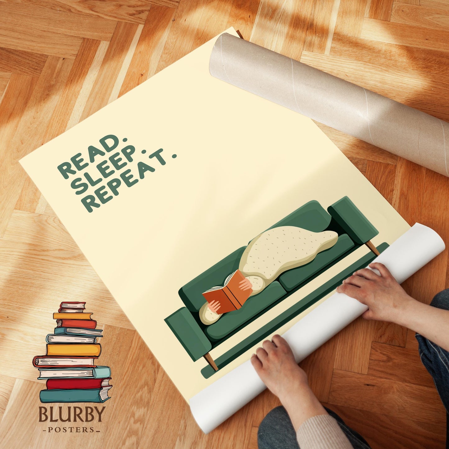 Read Sleep Repeat Print | Cozy Wall Decor | Book Lover Gift | Nook Poster | Reader Present | Aesthetic Room Art | Minimalist Home Decor - Book Poster Art Print Decor Bookish