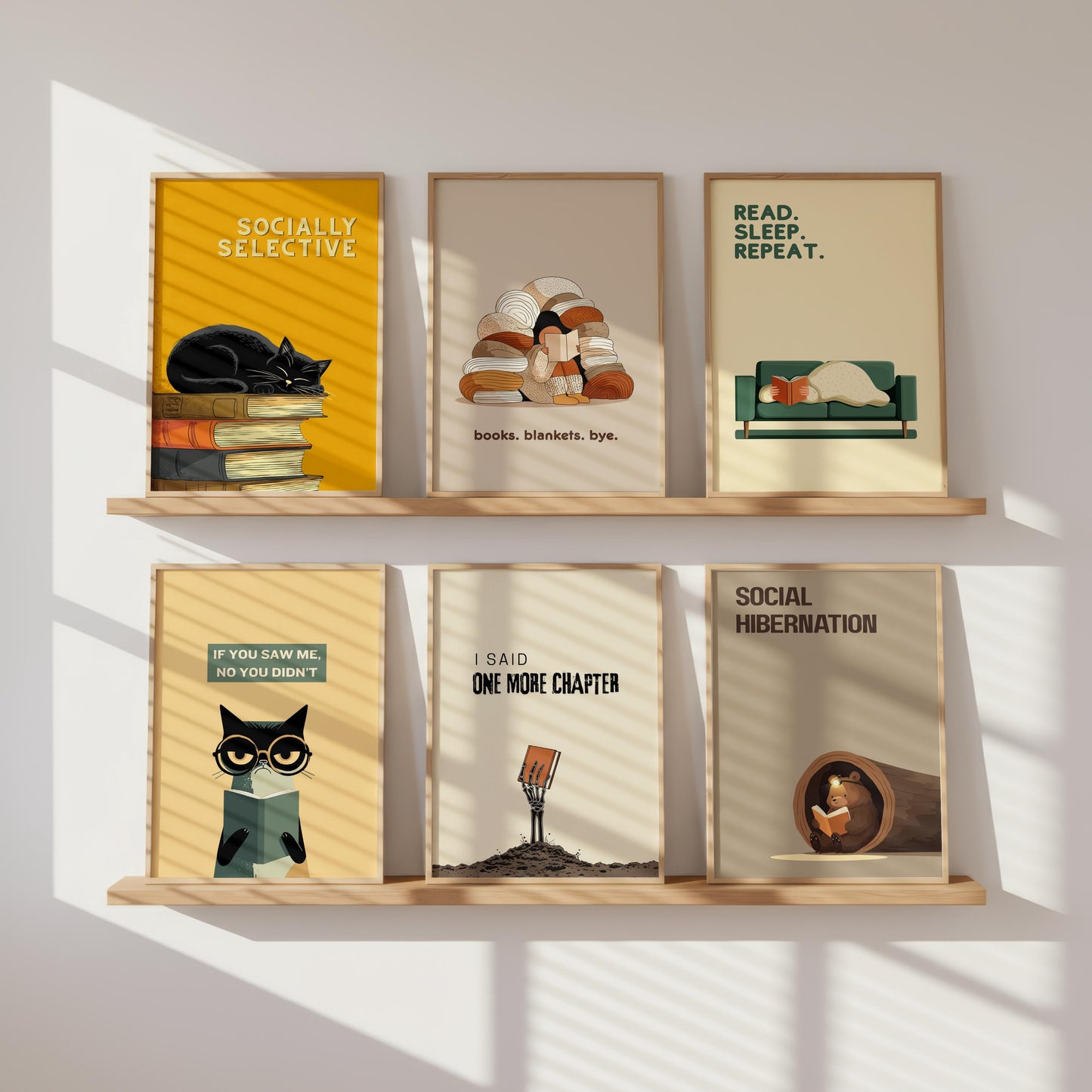 Books Blankets Bye Art Print | Cozy Reading Fort Poster | Cozy Wall Decor | Book Lover Gift | Nook Poster | Reader Gift | Aesthetic Book Art - Book Poster Art Print Decor Bookish