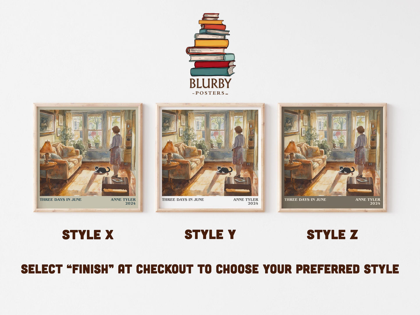 Three Days In June literary art print colour and style options – Anne Tyler book art