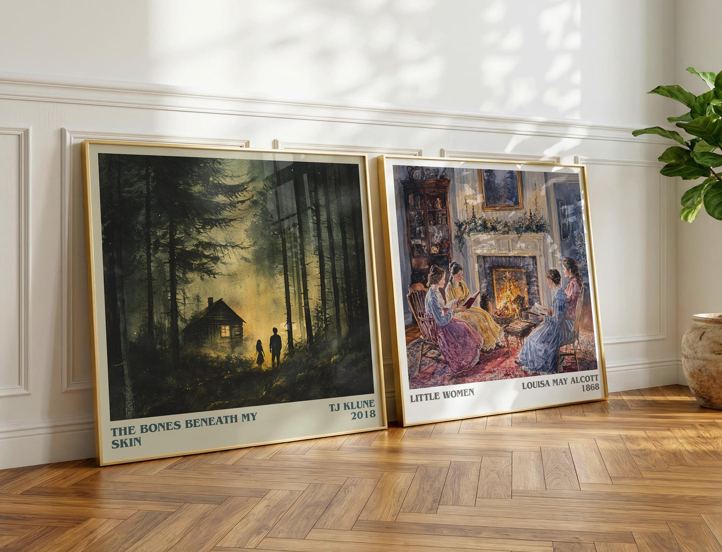 The Bones Beneath My Skin literary poster paired in gallery wall – literary art prints